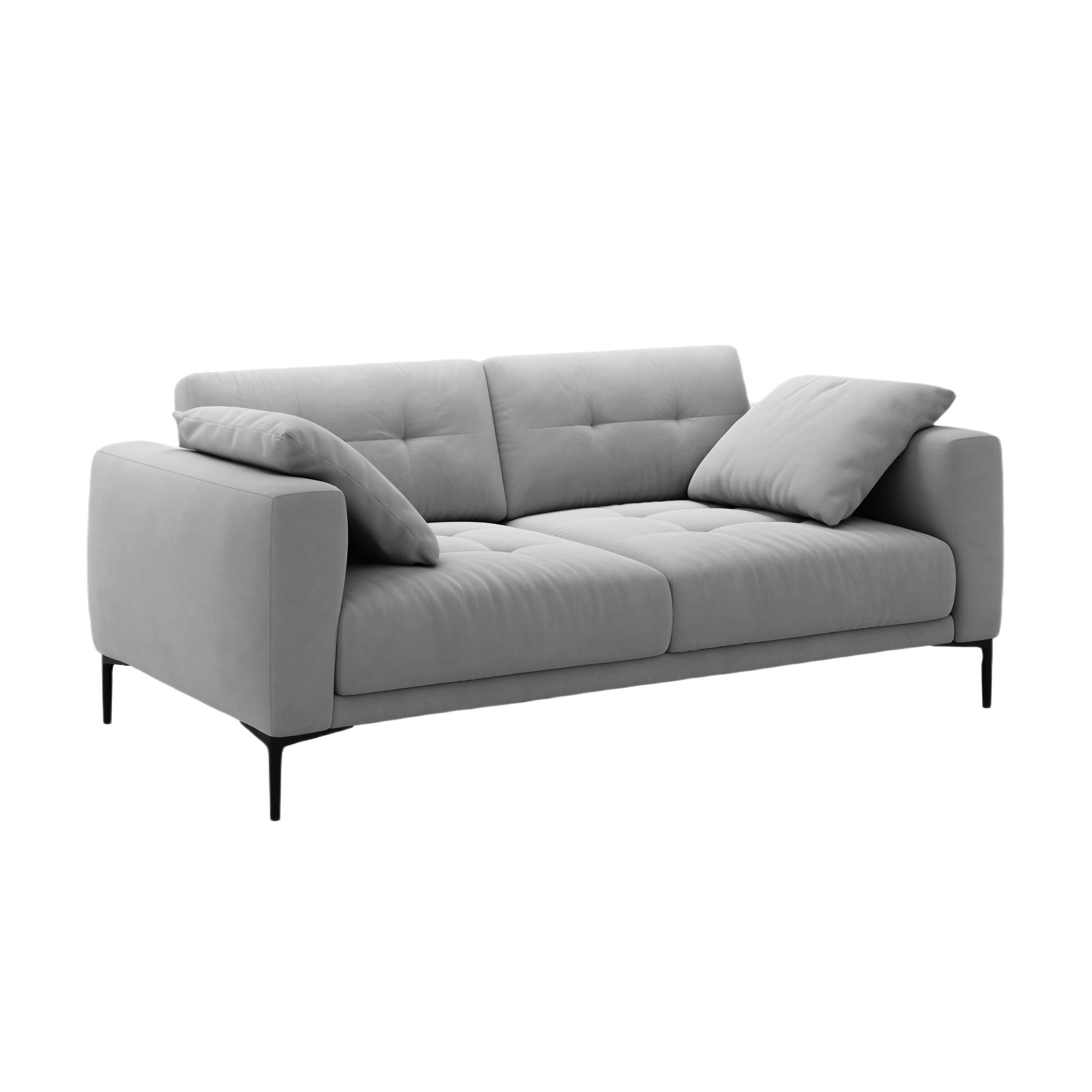 Velvet sofa 3-seater BEMY gray