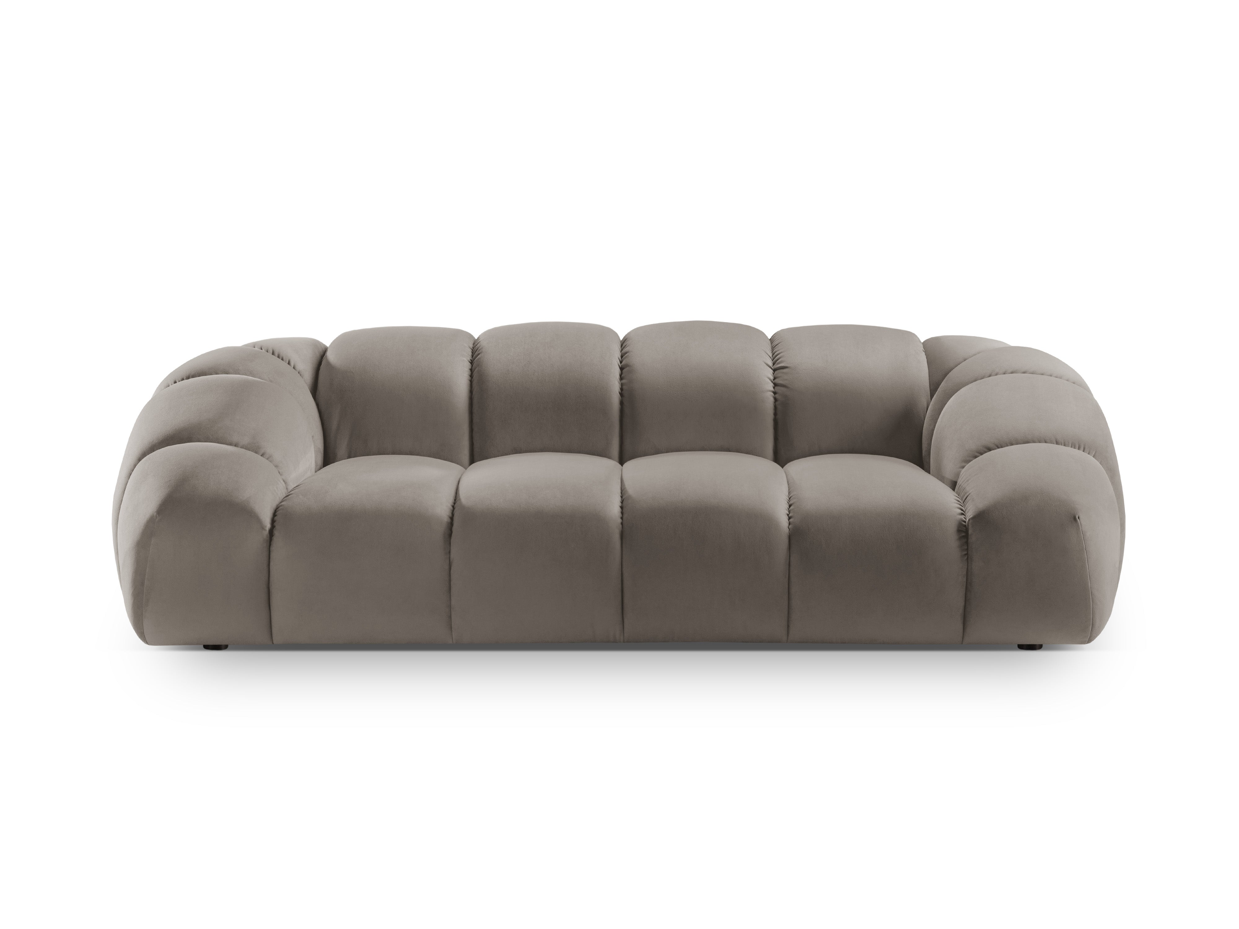 Diana 3-Seater Velvet Sofa in Gray-Brown