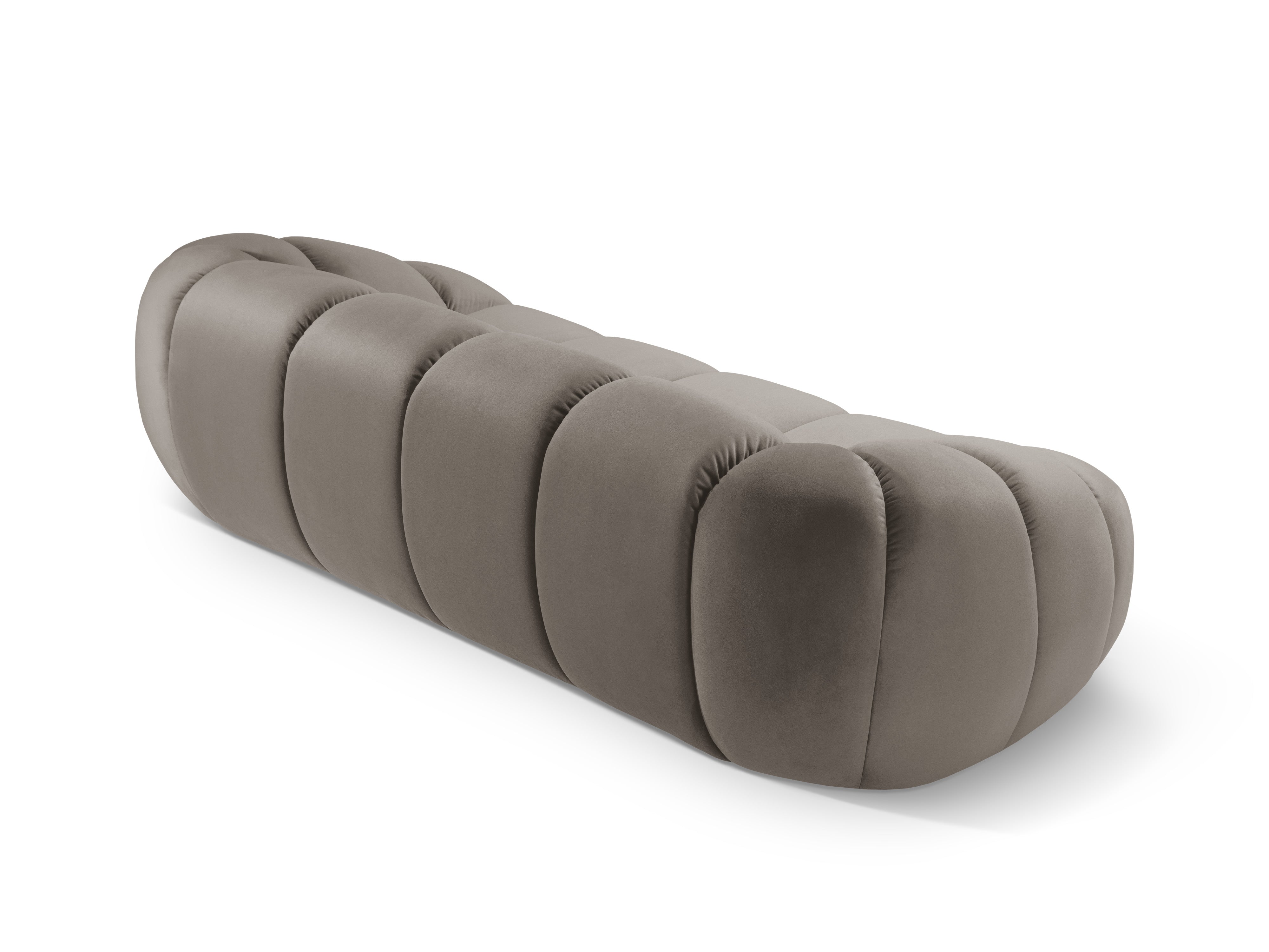 Diana 3-Seater Velvet Sofa in Gray-Brown