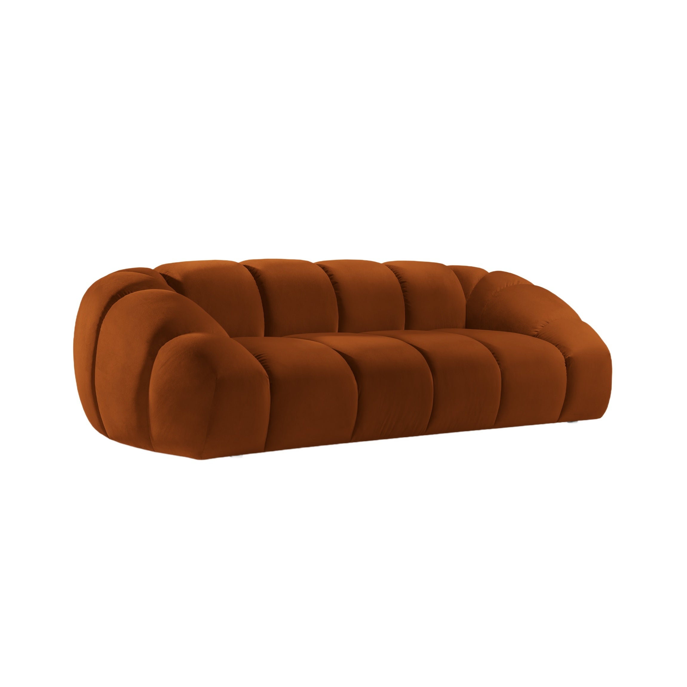 Sofa aus Samt 3-sitzig DIANA terrakotta