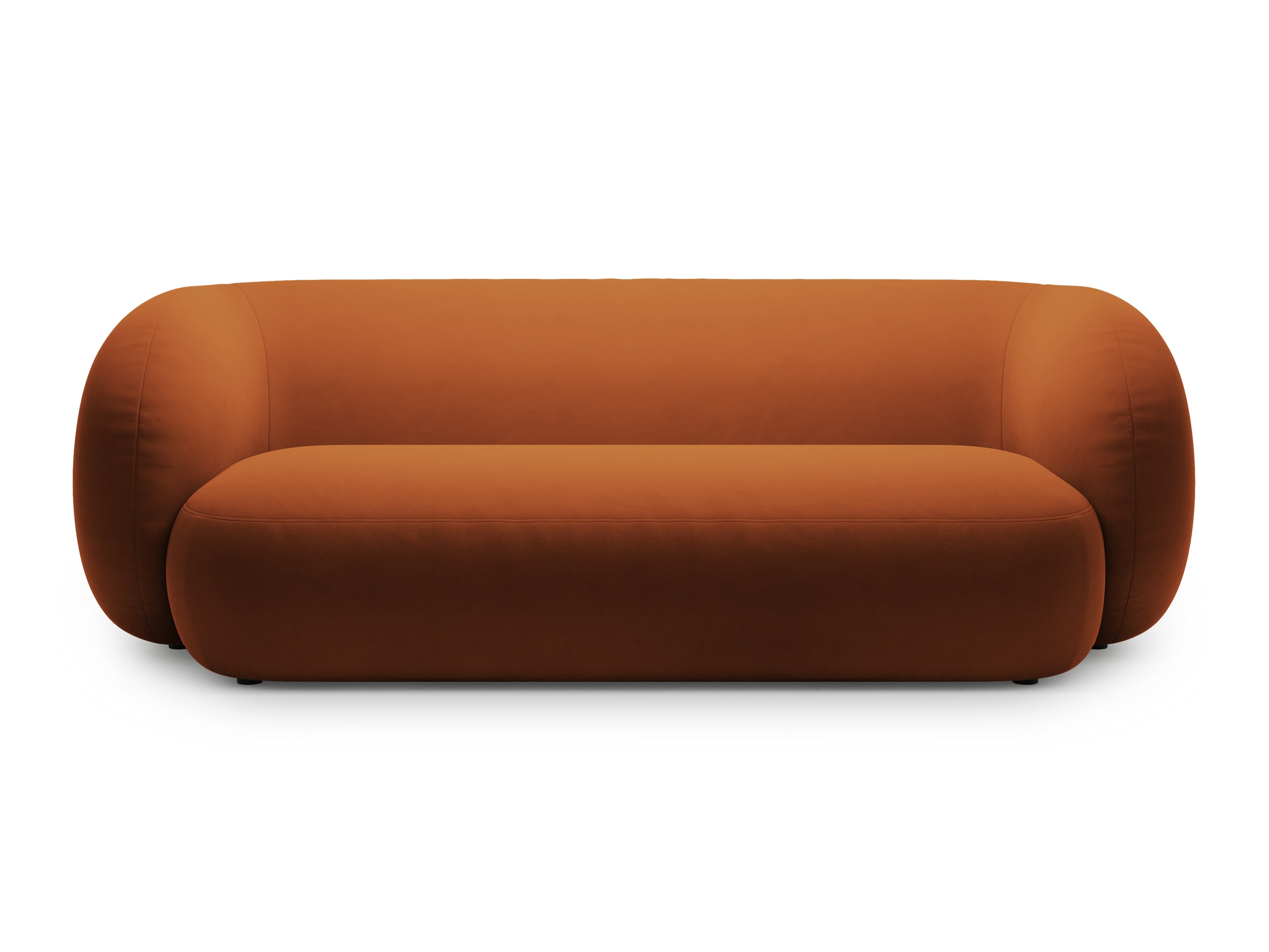 KATE terracotta 3-seater velvet sofa