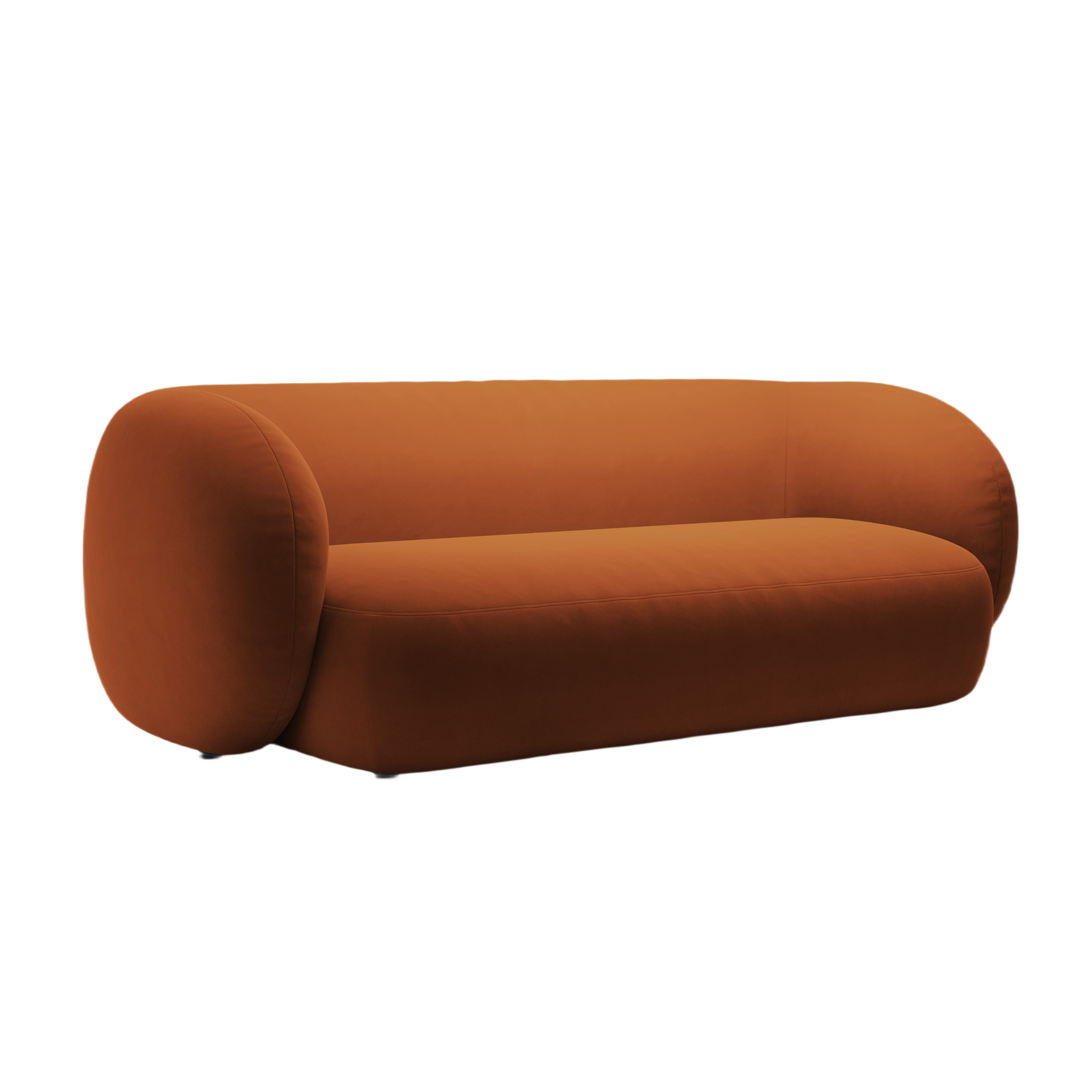 KATE terracotta 3-seater velvet sofa