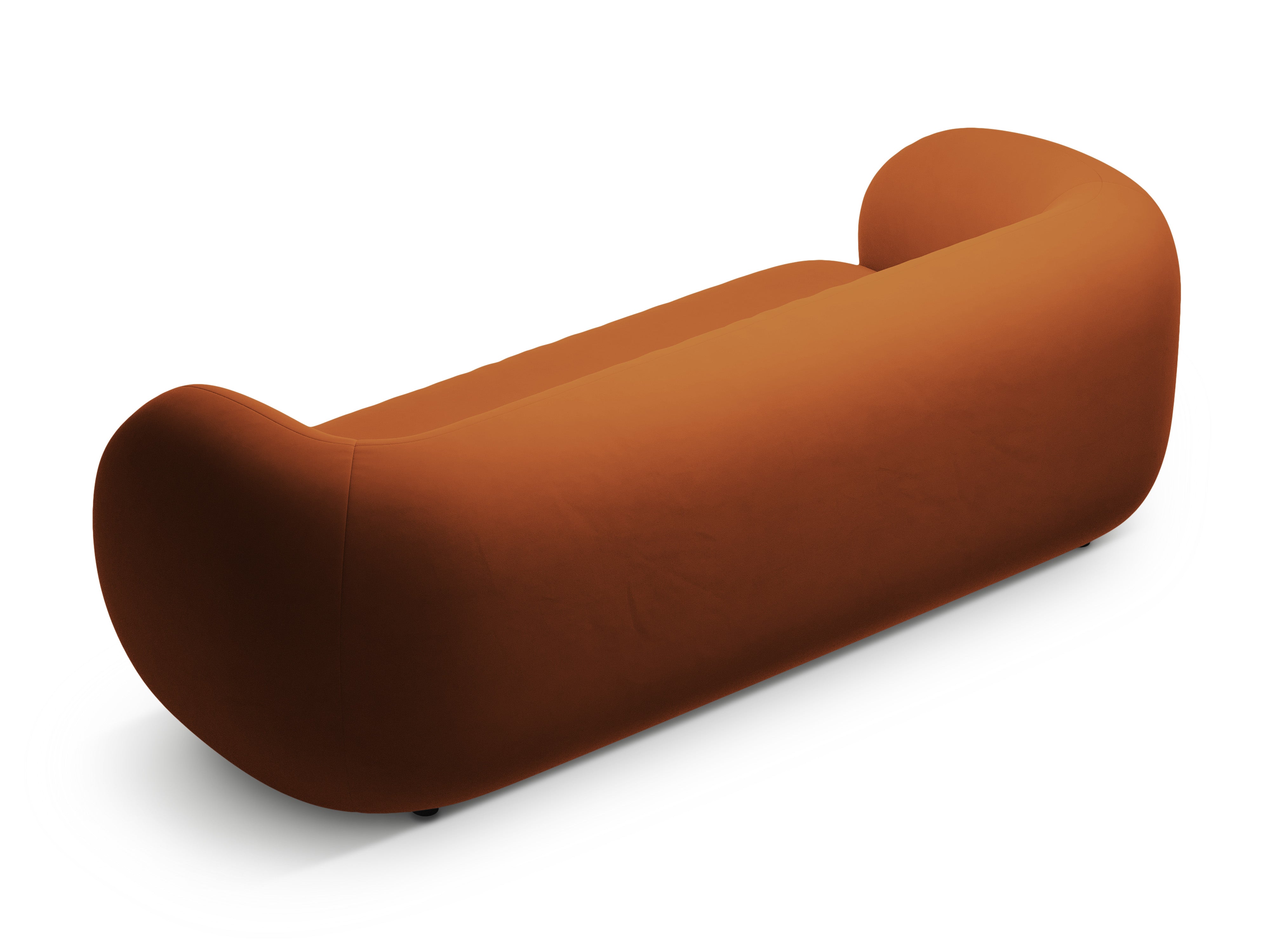 KATE terracotta 3-seater velvet sofa