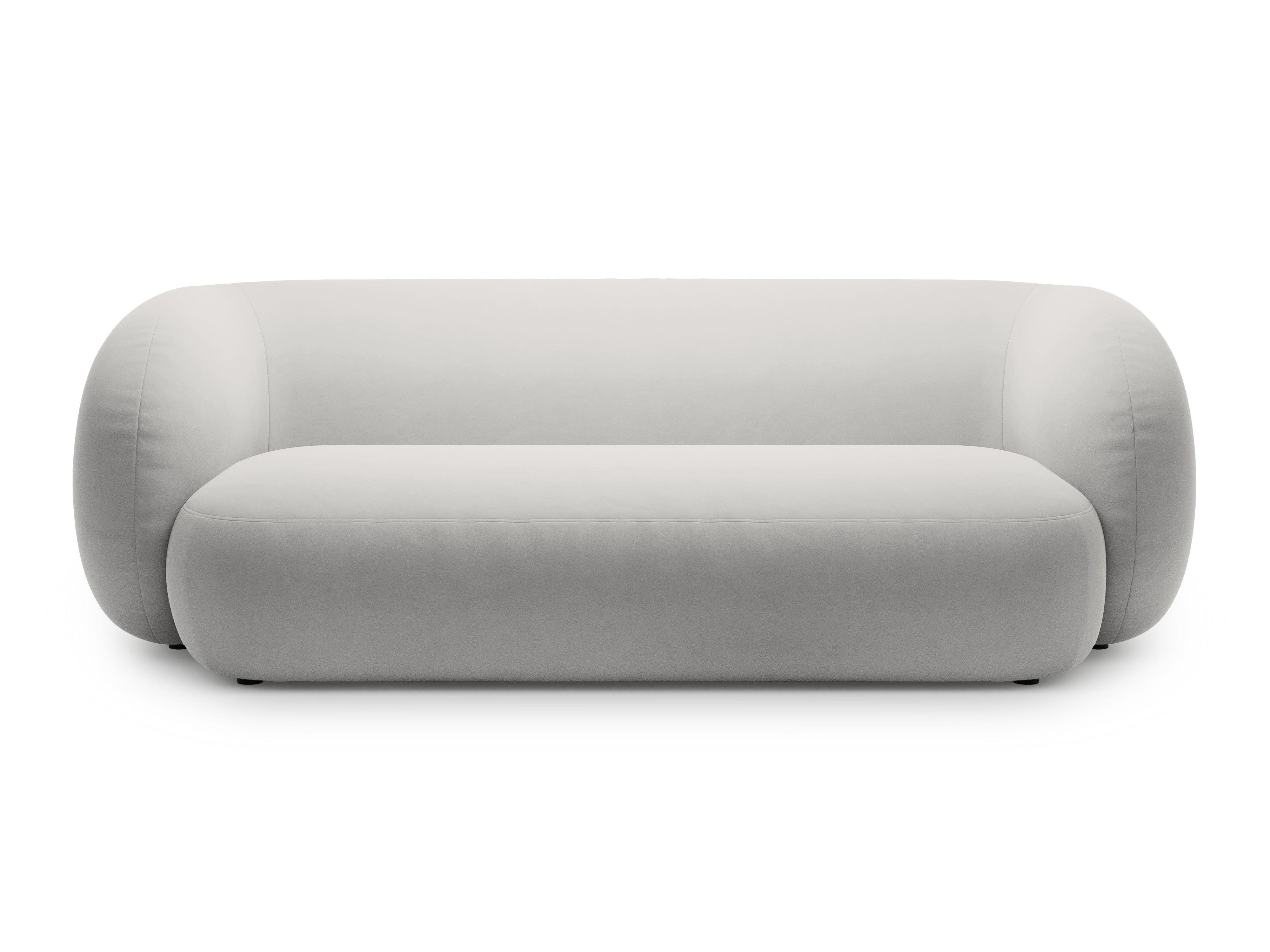 Sofa aus Samt 3-sitzig KATE hellgrau