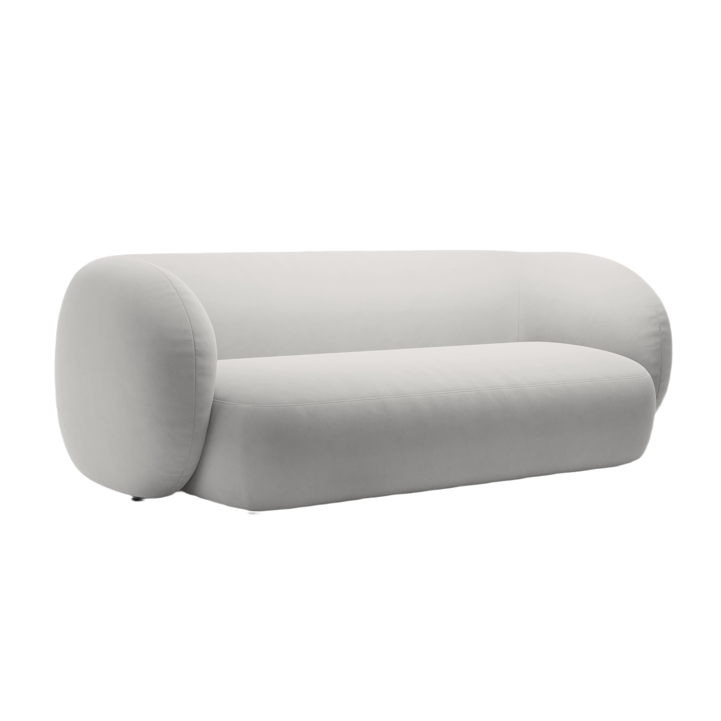 Sofa aus Samt 3-sitzig KATE hellgrau
