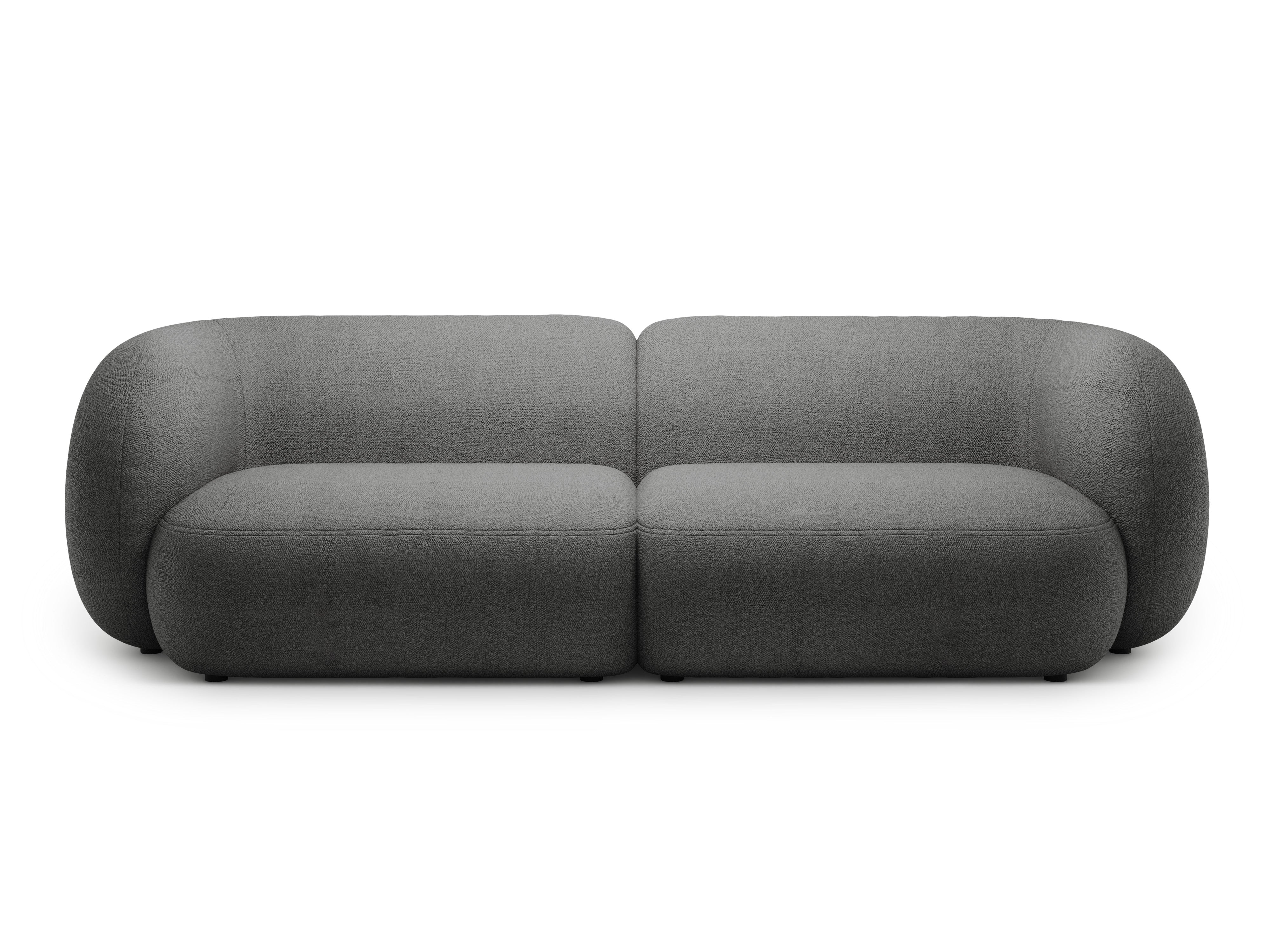 Sofa für 4 Personen KATE dunkelgrau Boucle
