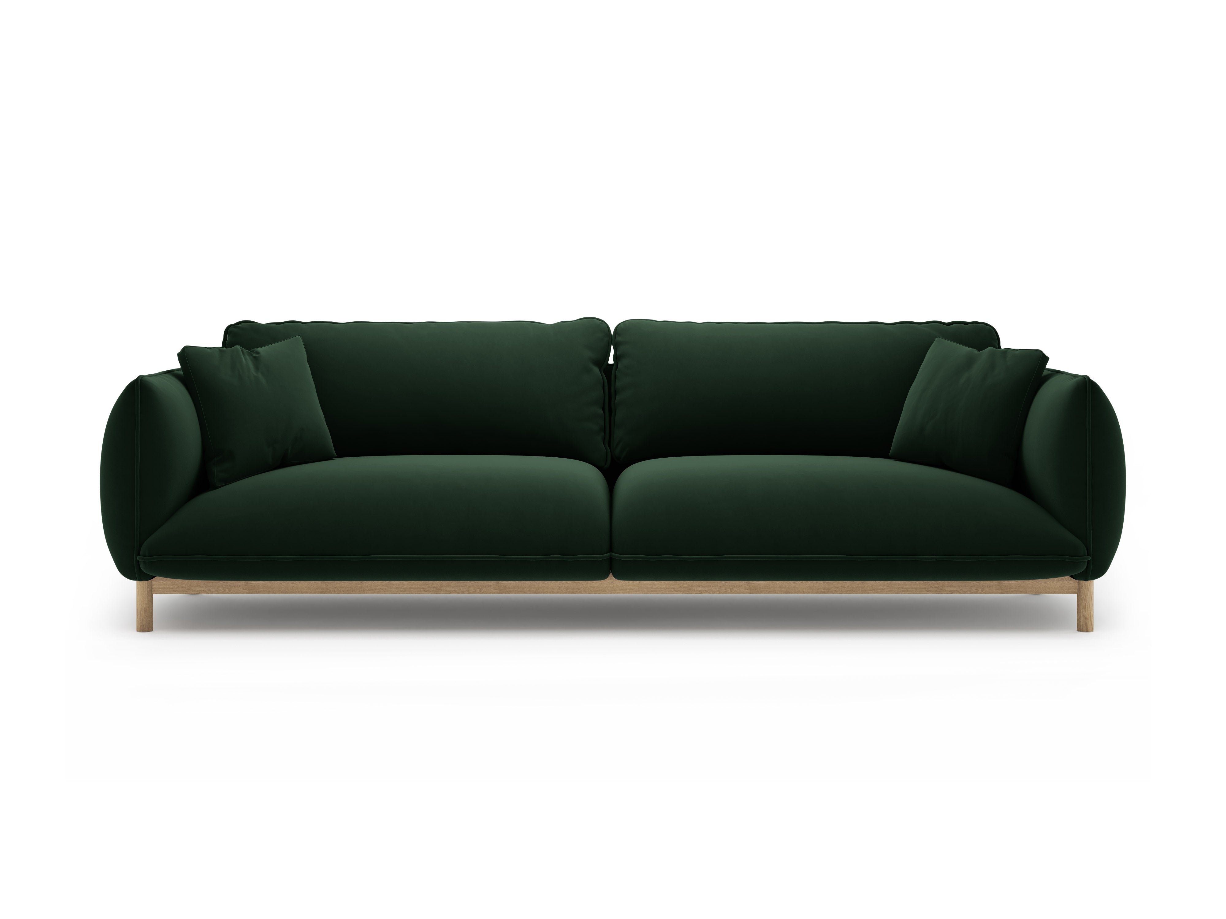 Velvet sofa for 4 people ADA in bottle green