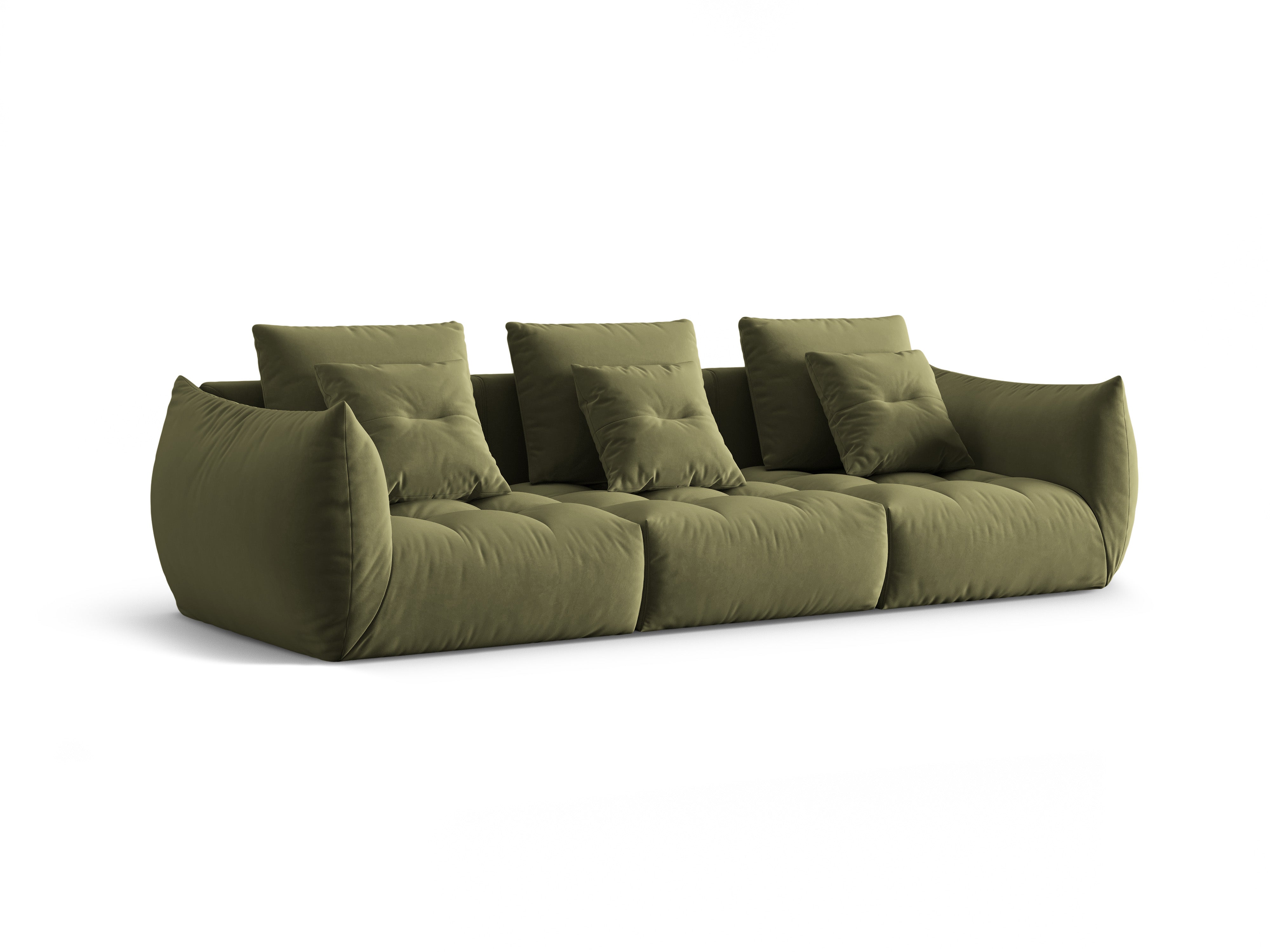 Samtsofa 4-Personen-grüne Blüte