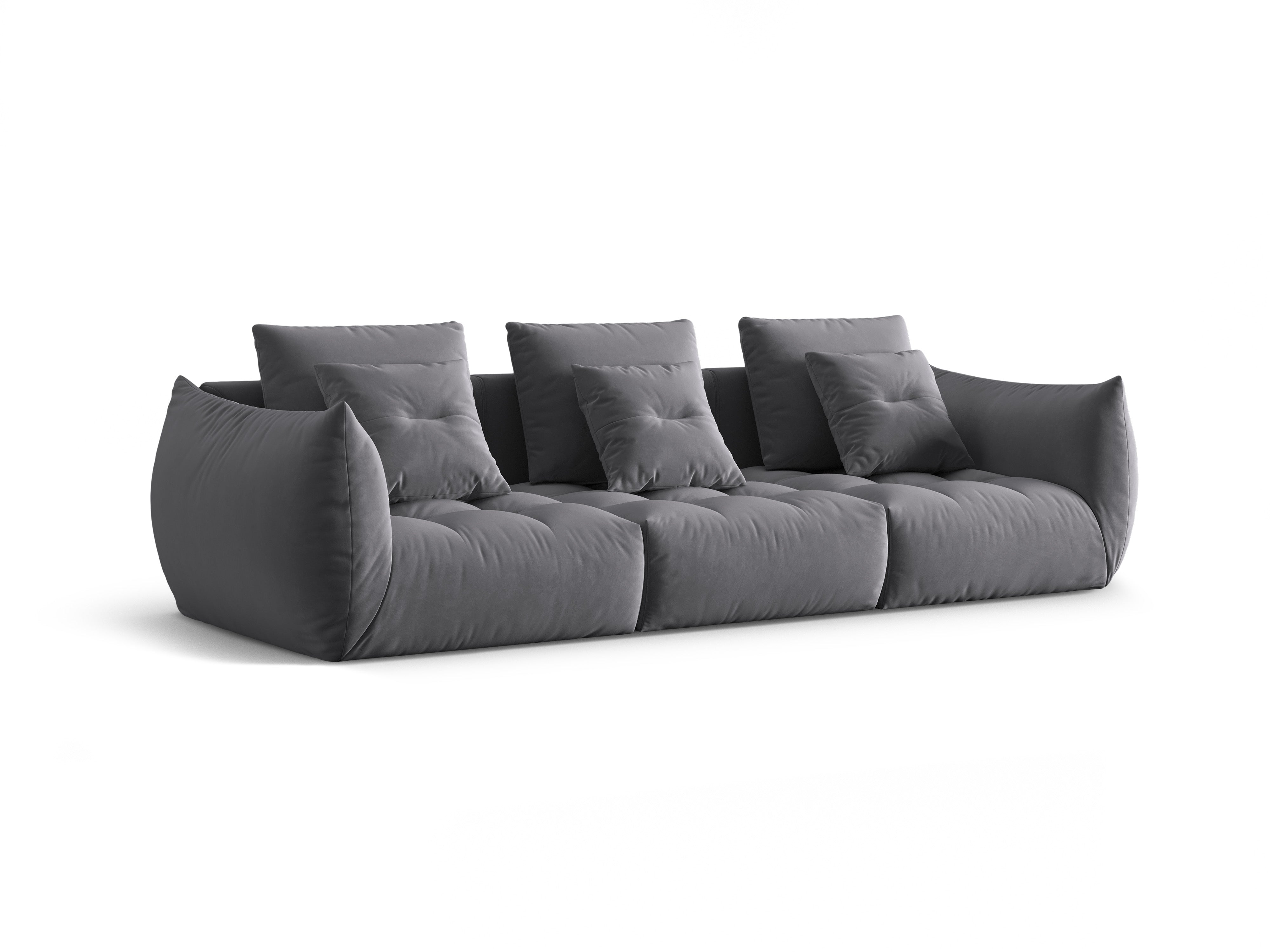 Samtsofa 4-Personen Blüte dunkelgrau