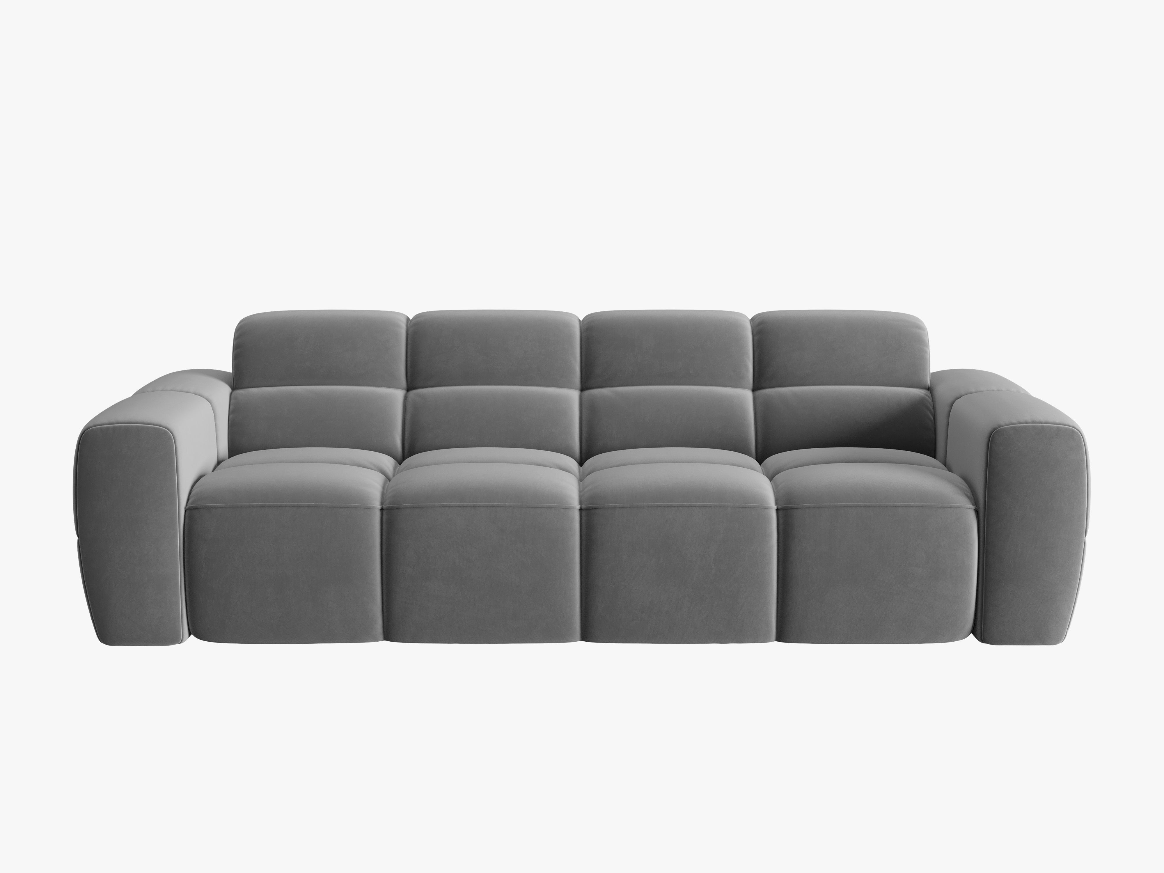Sofa aus Samt für 4 Personen LISA hellgrau