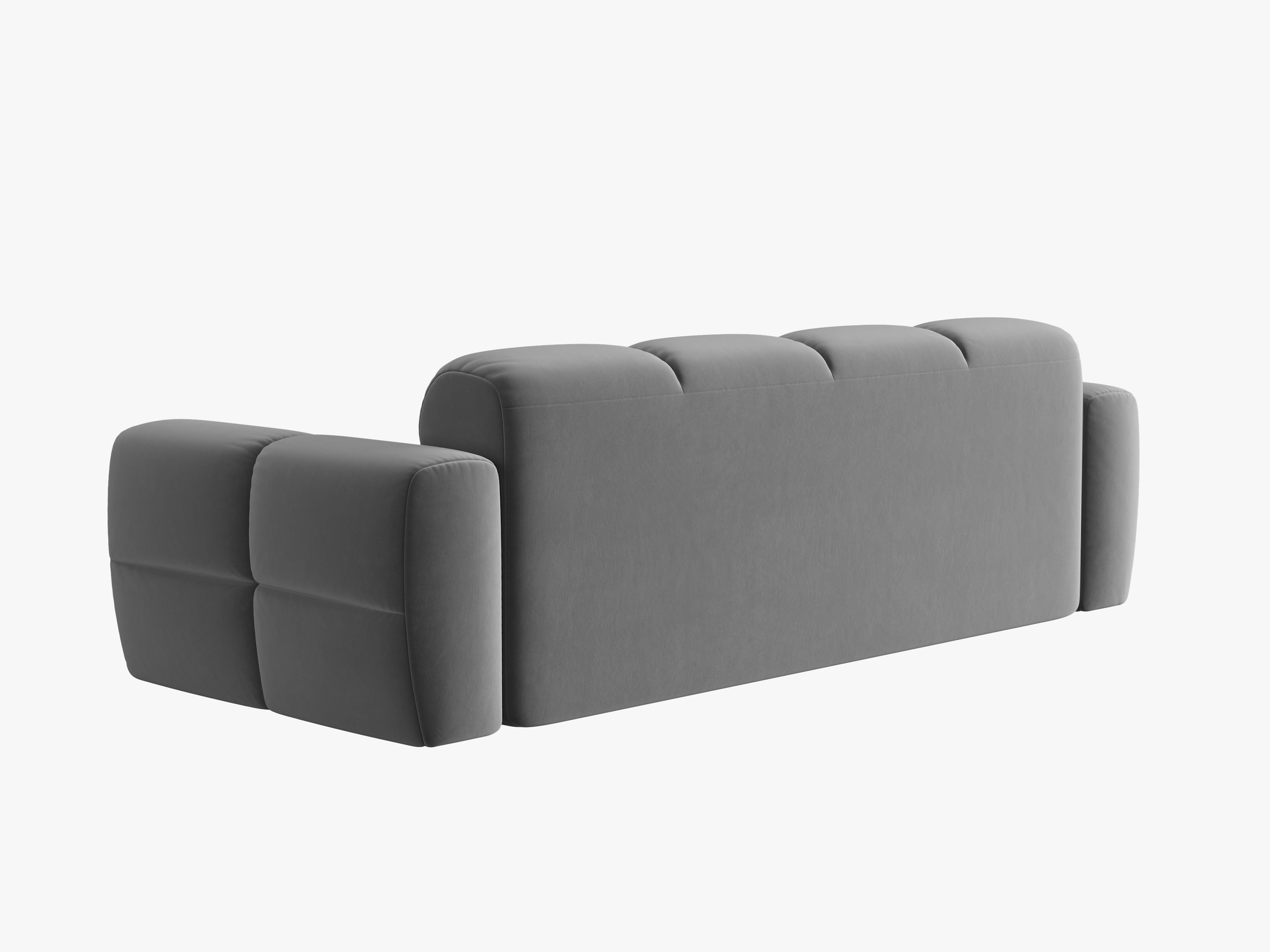 Sofa aus Samt für 4 Personen LISA hellgrau