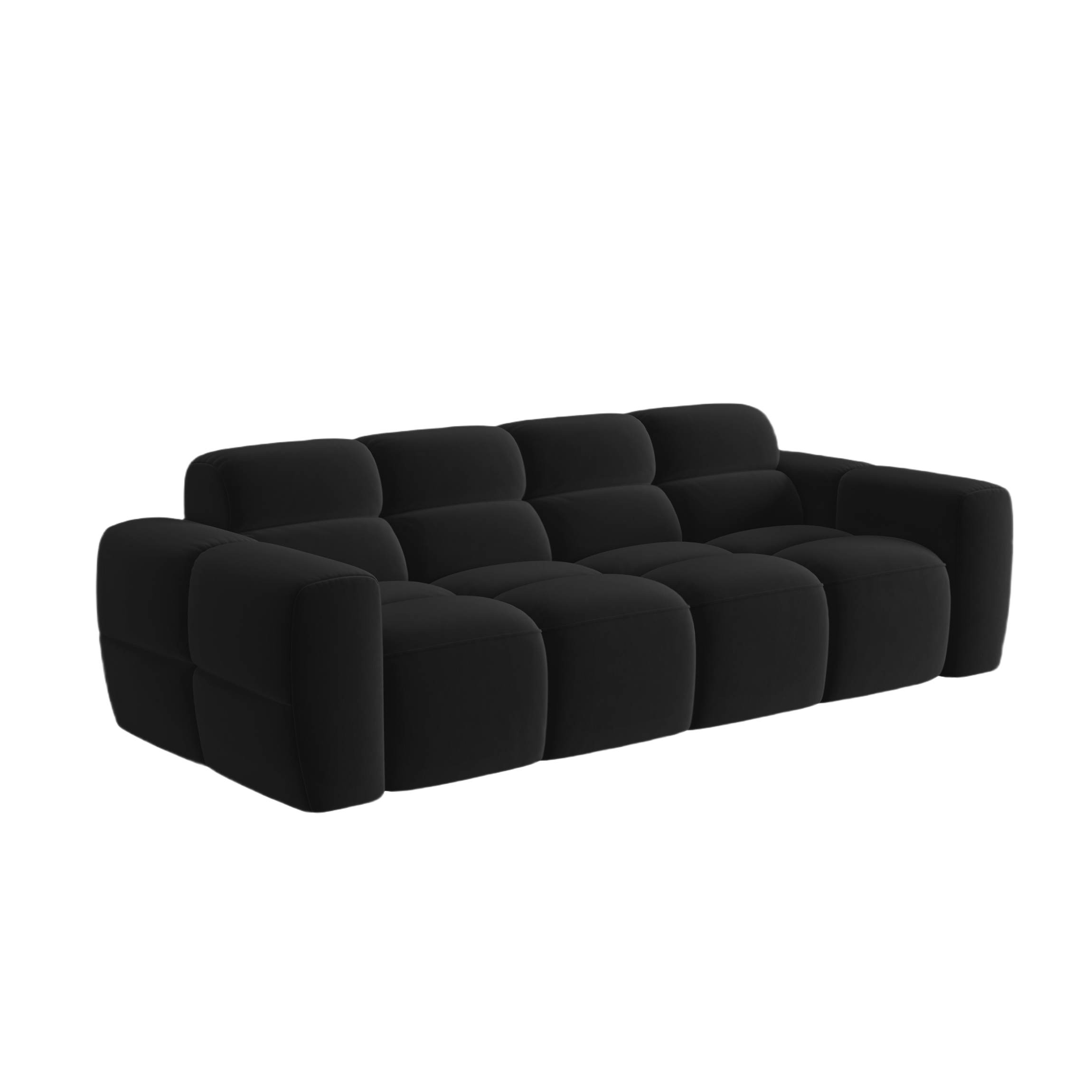 Sofa aus Samt für 4 Personen LISA schwarz