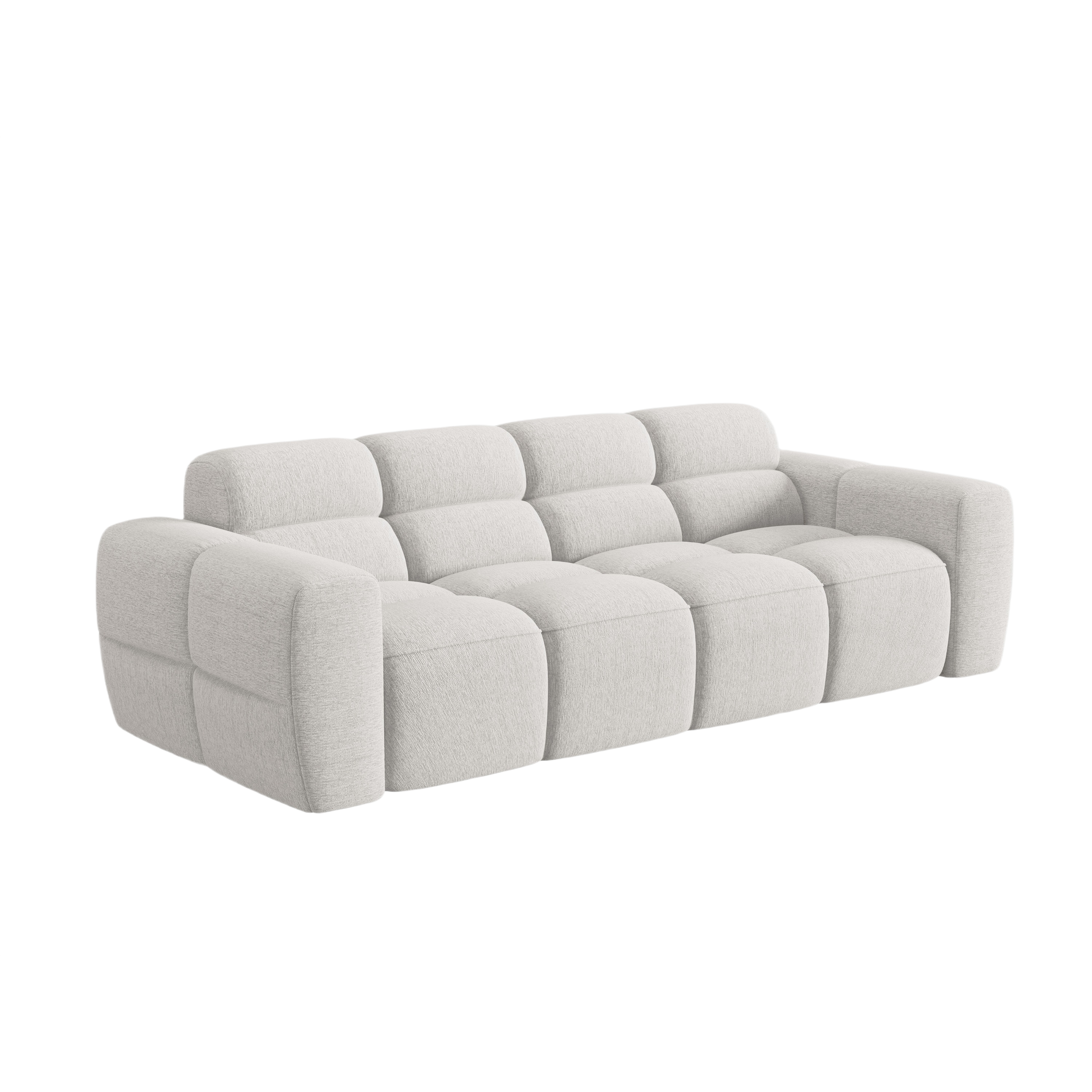 4-seater sofa LISA light gray chenille