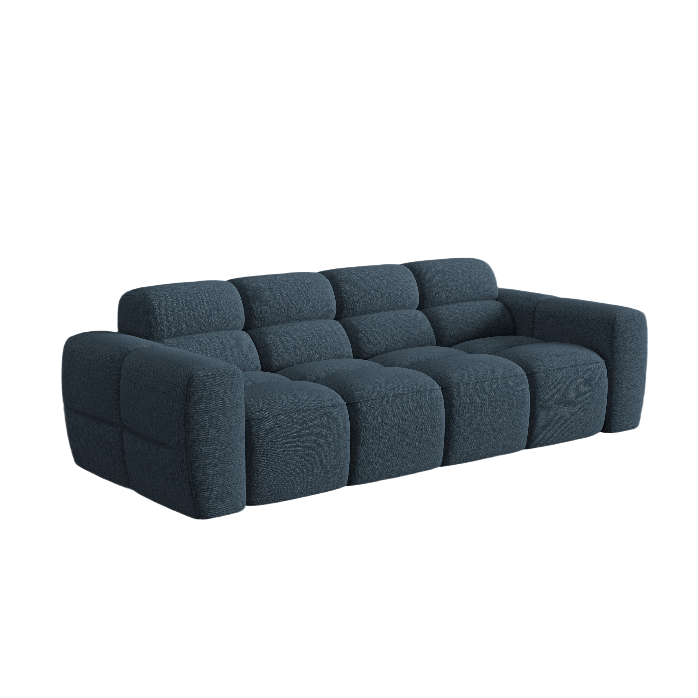 4-seater sofa LISA dark blue chenille