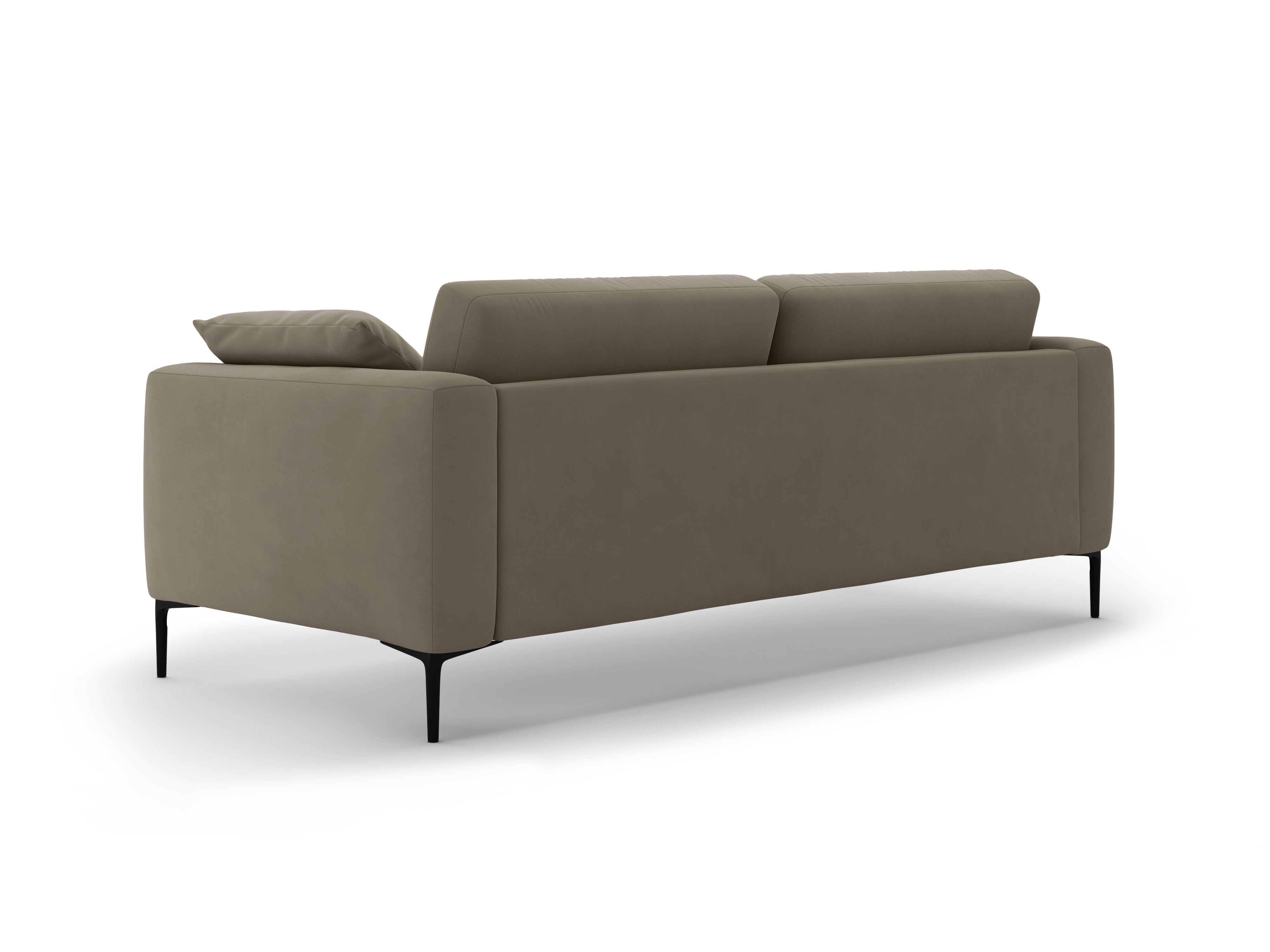 Velvet sofa for 4 people BEMY gray-brown