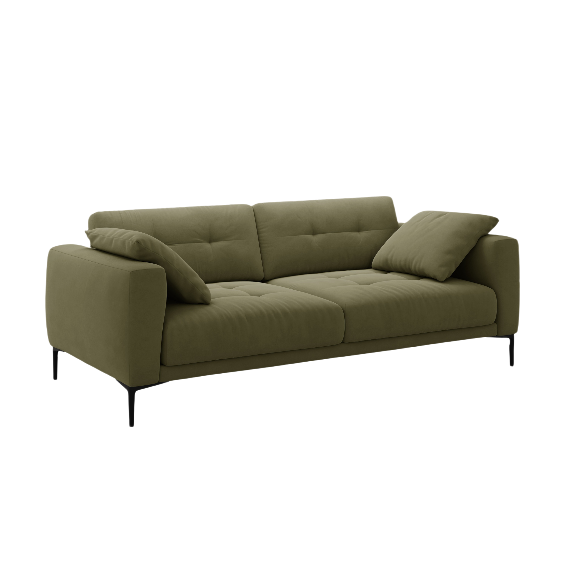 Velvet sofa for 4 people BEMY green