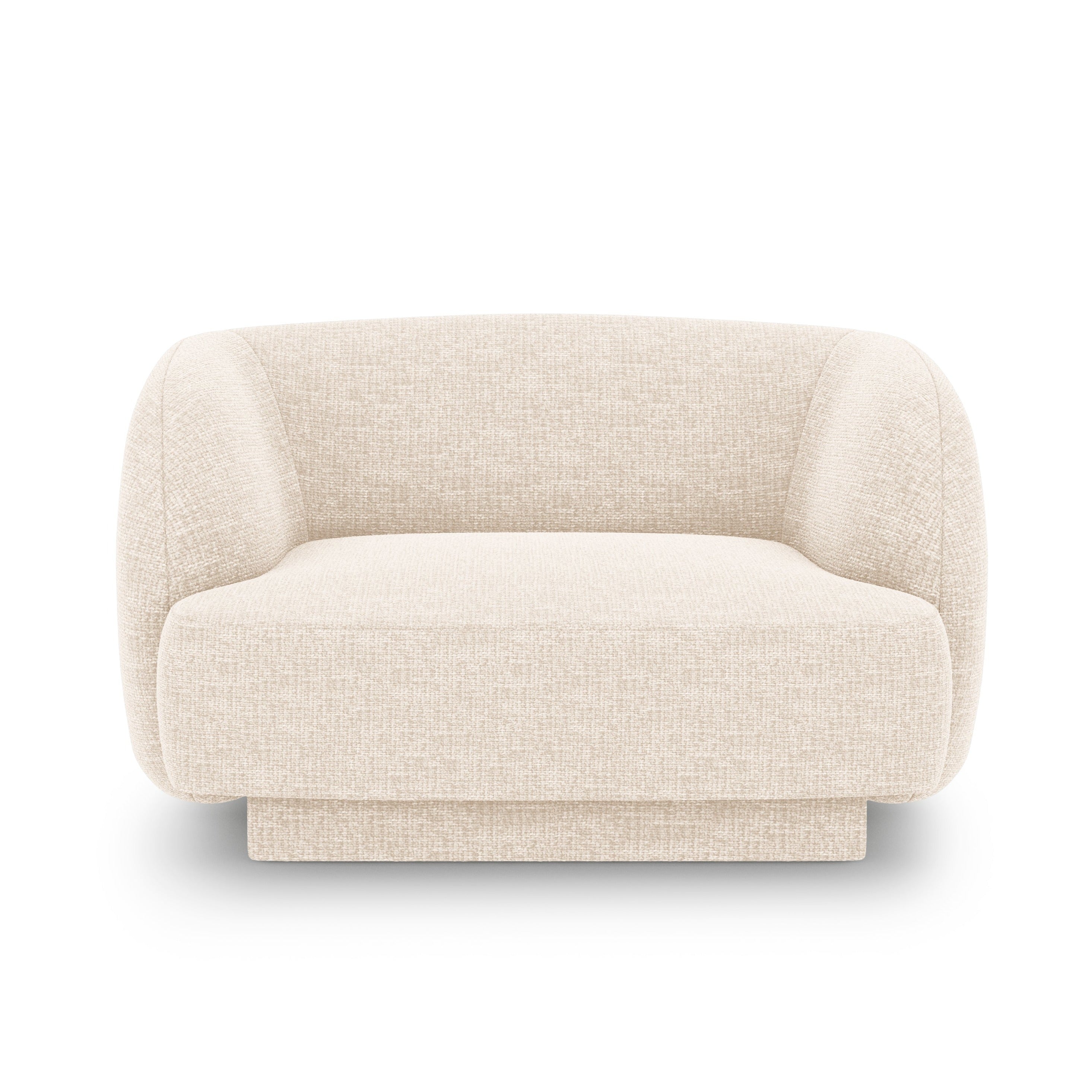 Fotel w tkaninie szenilowej MILEY jasnobeżowy Micadoni    Eye on Design