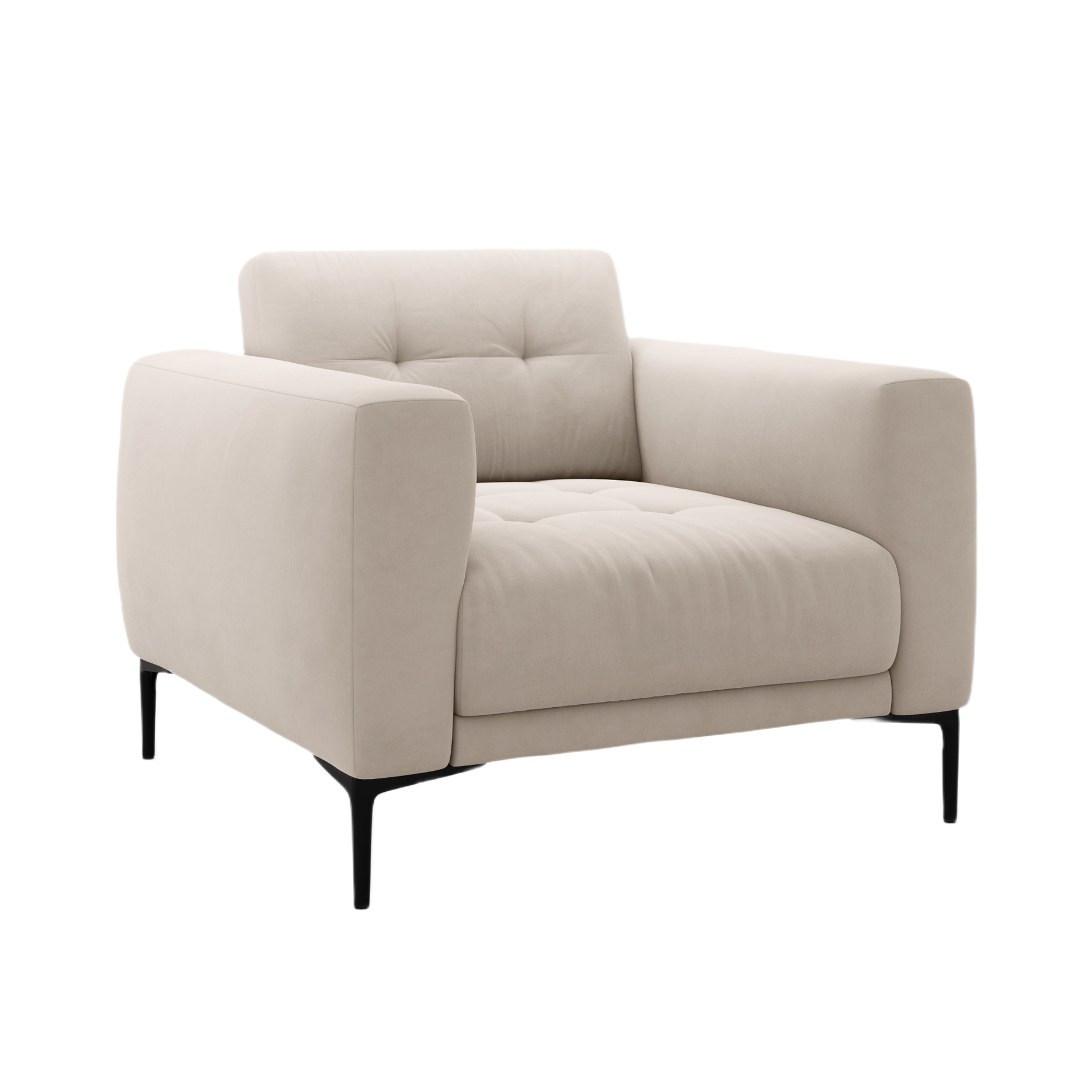 Velvet armchair BEMY beige