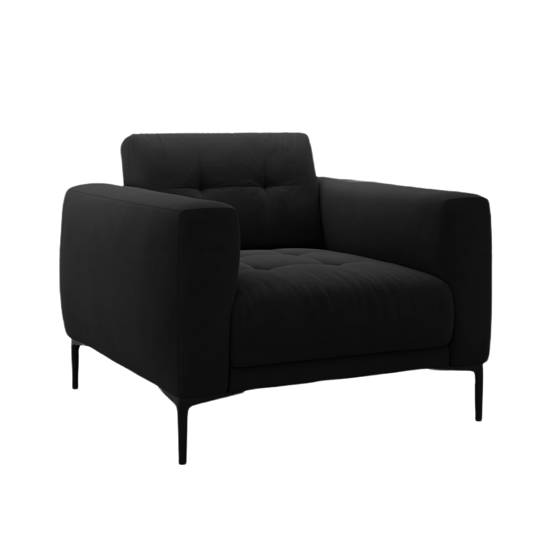 Velvet armchair BEMY black