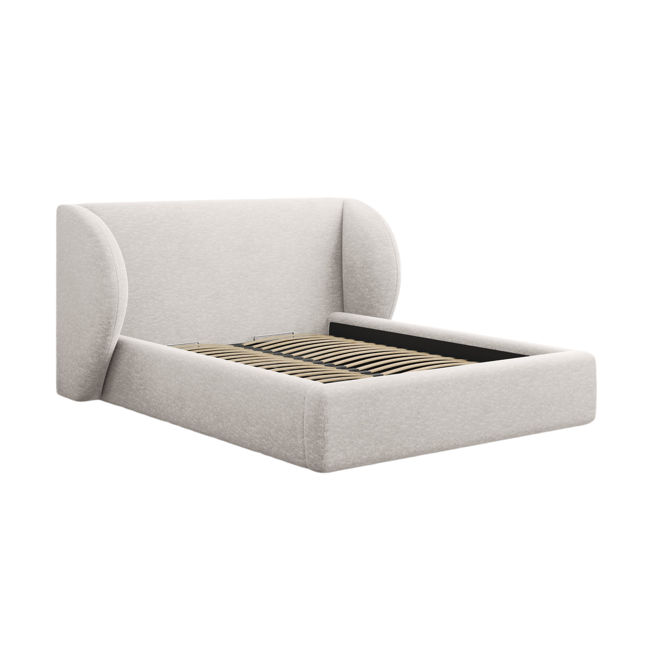 MILEY bed light gray silky chenille