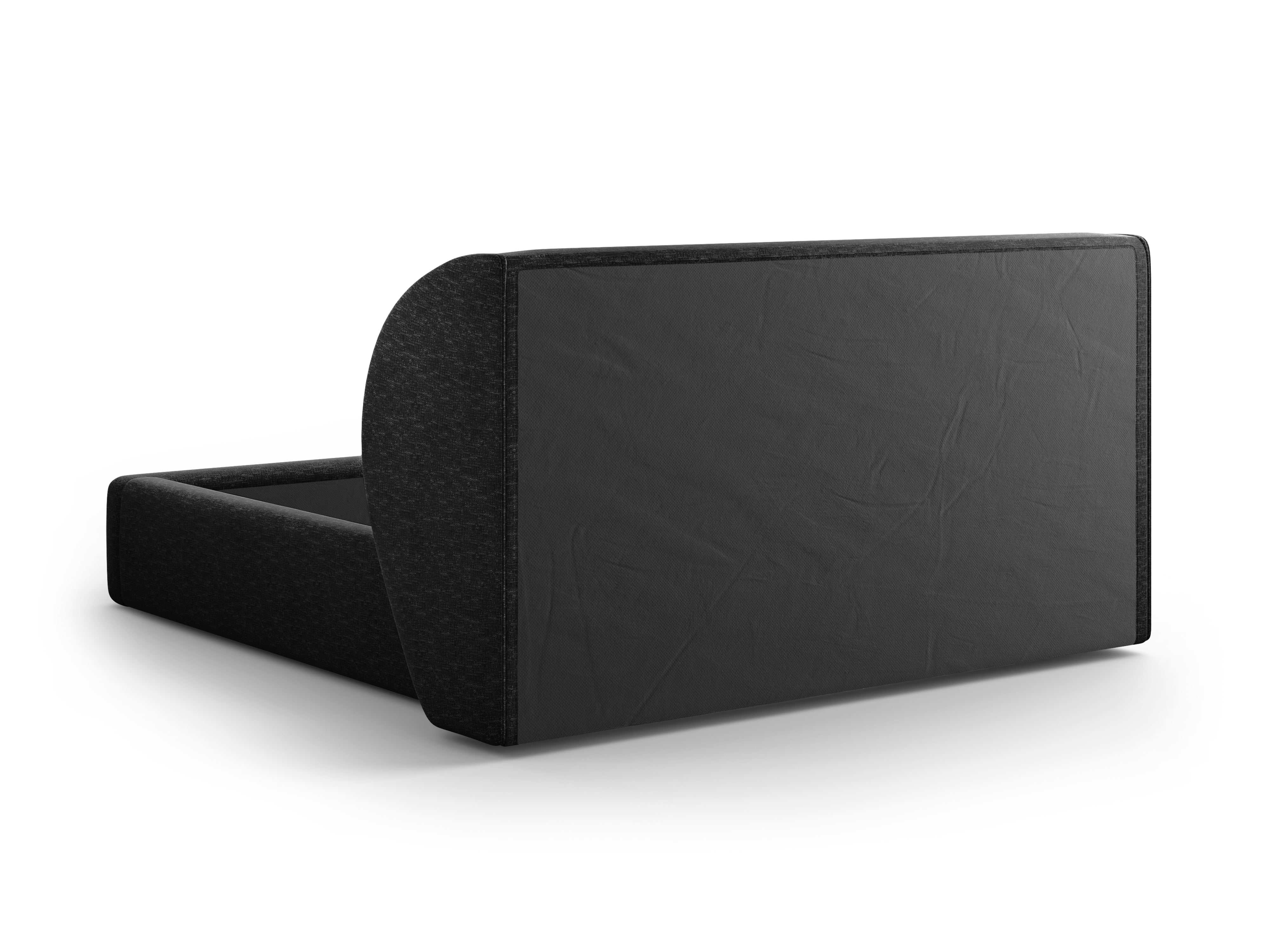 Łóżko w tkaninie szenilowej z pojemnikiem na pościel MILEY czarny Micadoni Eye on Design