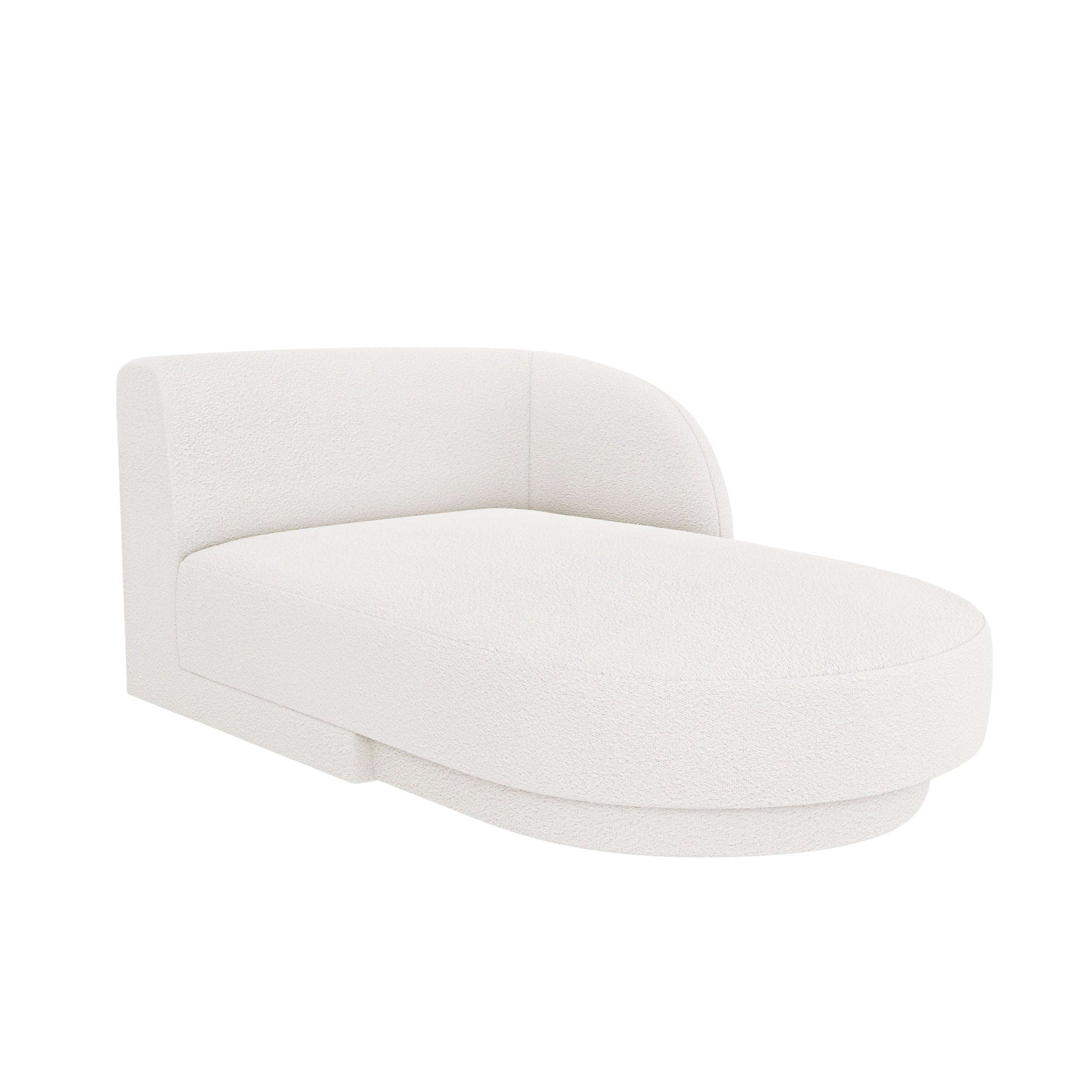Right-facing chaise longue MILEY white boucle