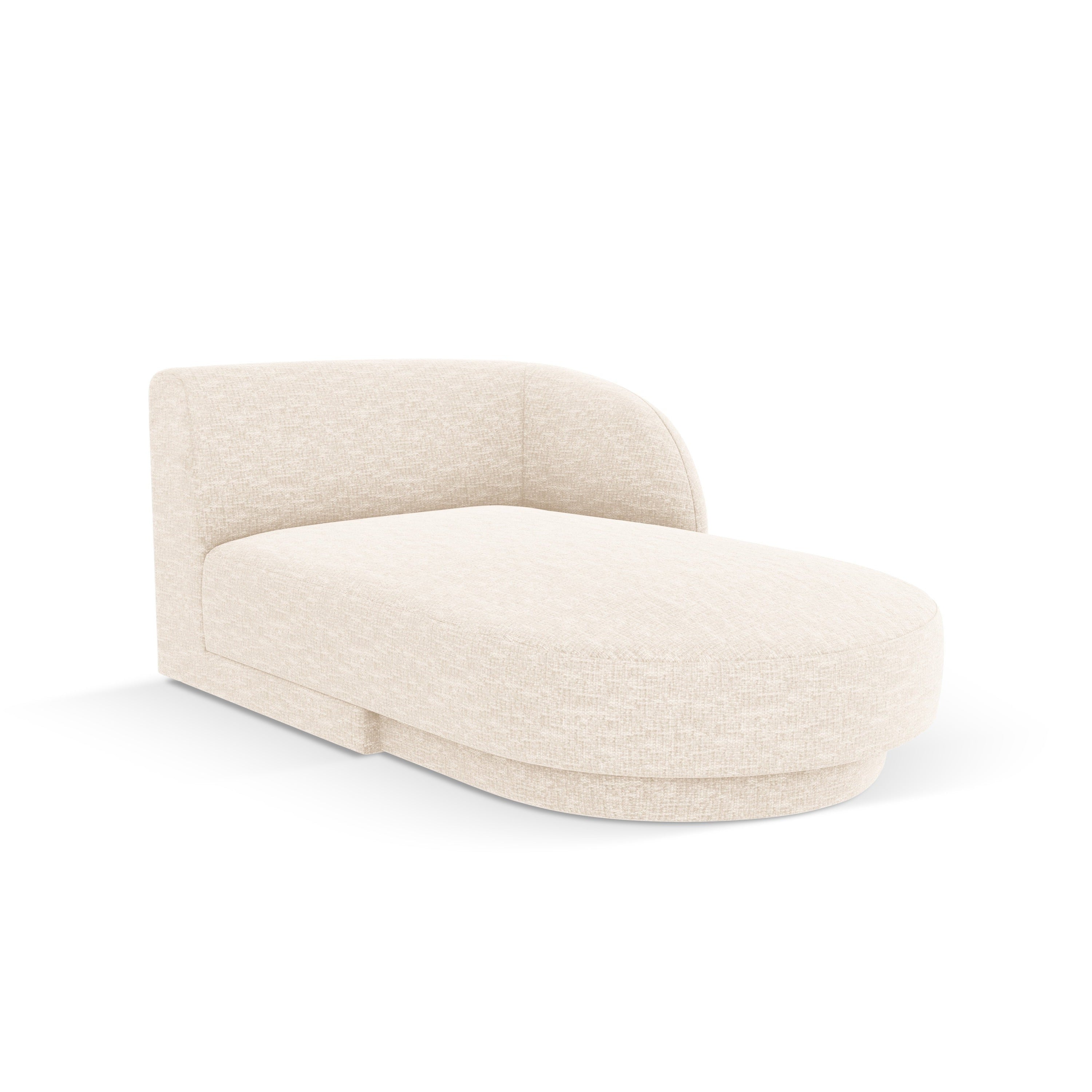 Right-facing chaise longue MILEY light beige silky chenille