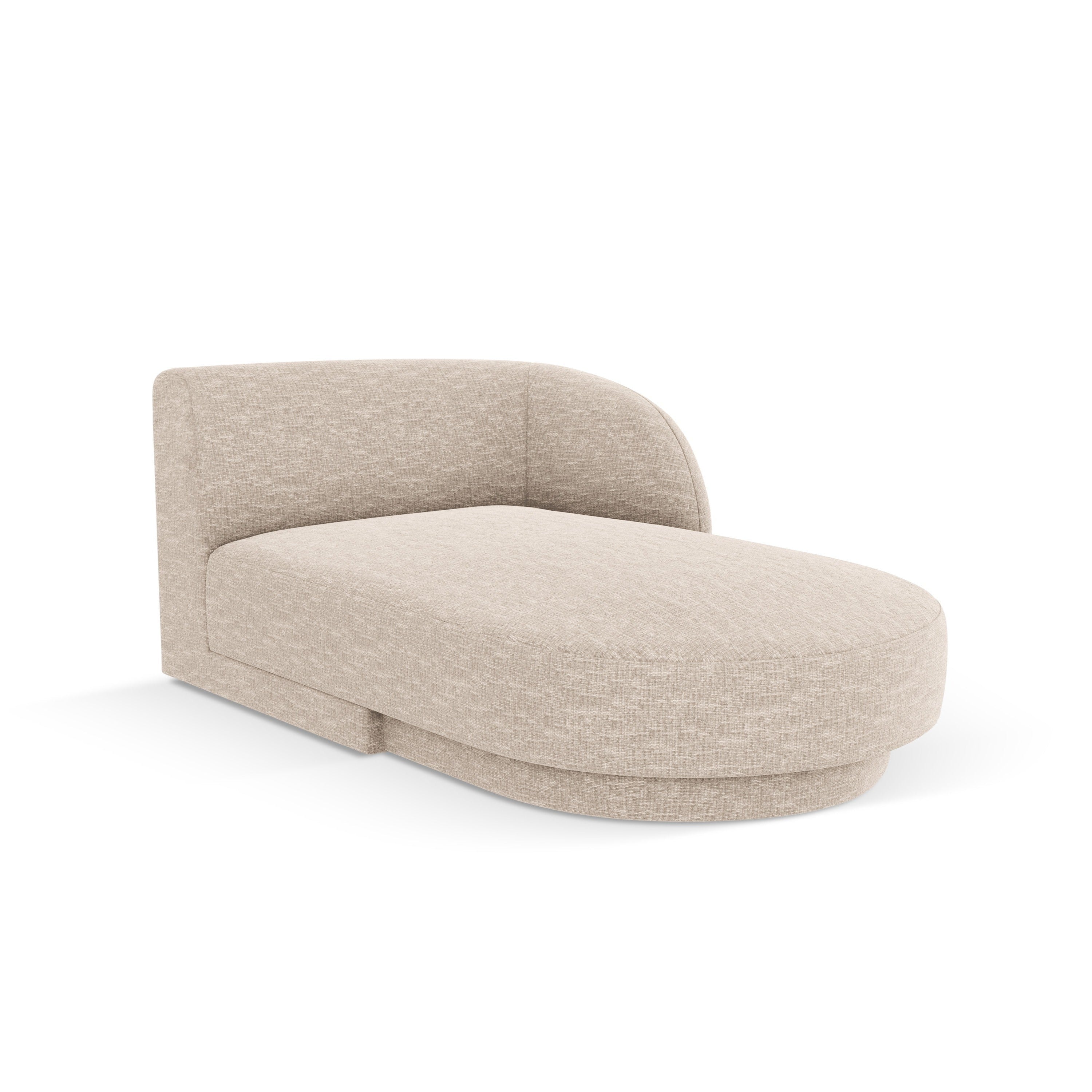 Right-facing chaise longue MILEY beige silky chenille