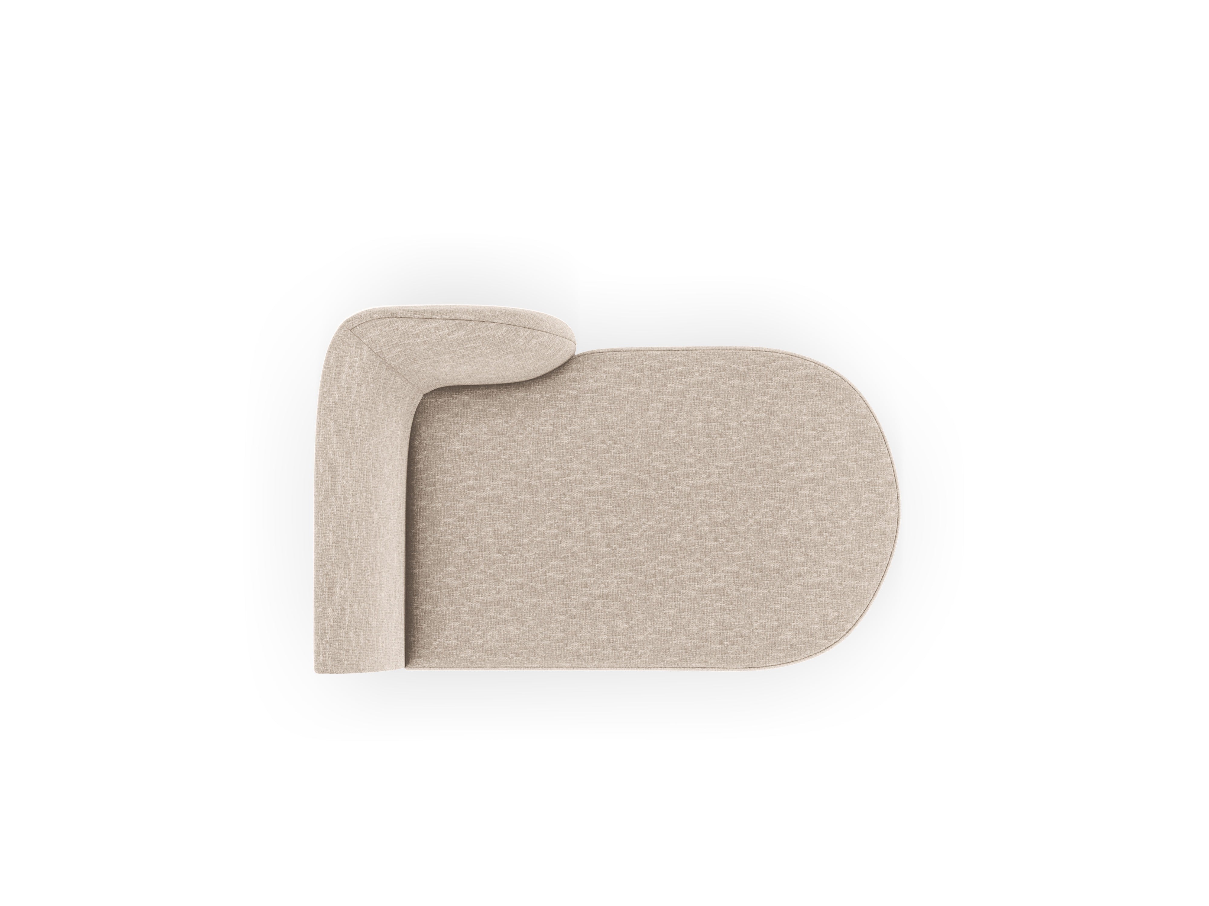 Right-facing chaise longue MILEY beige silky chenille