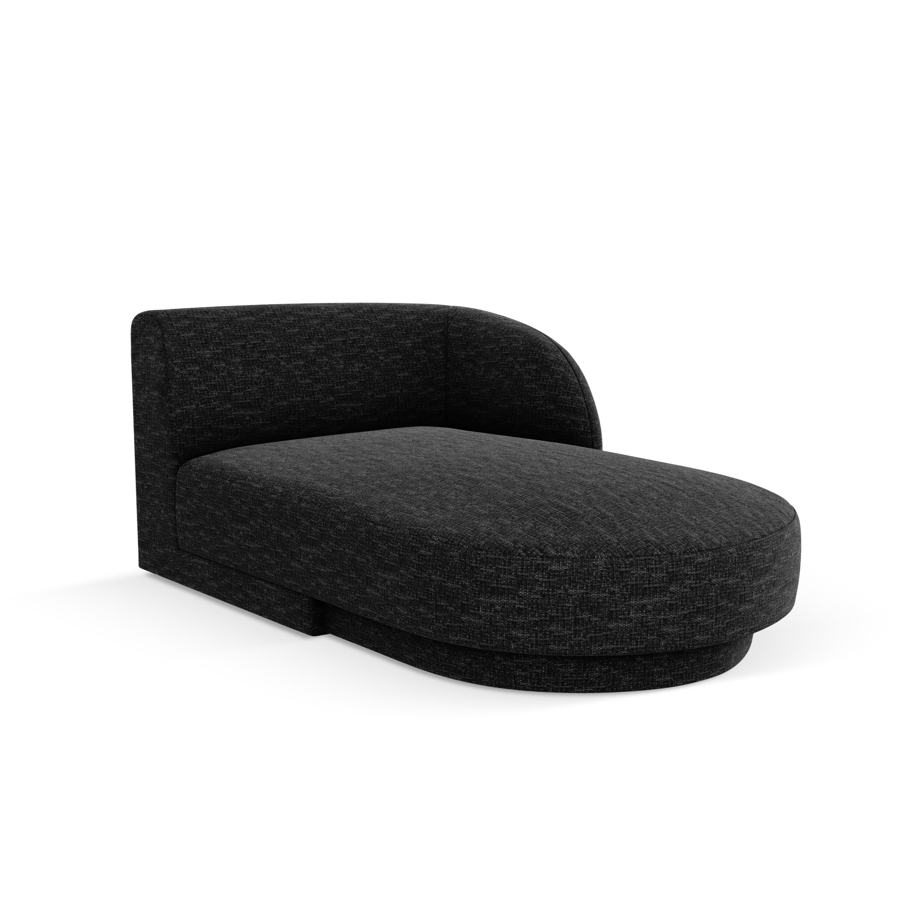 Right-facing chaise longue MILEY black chenille