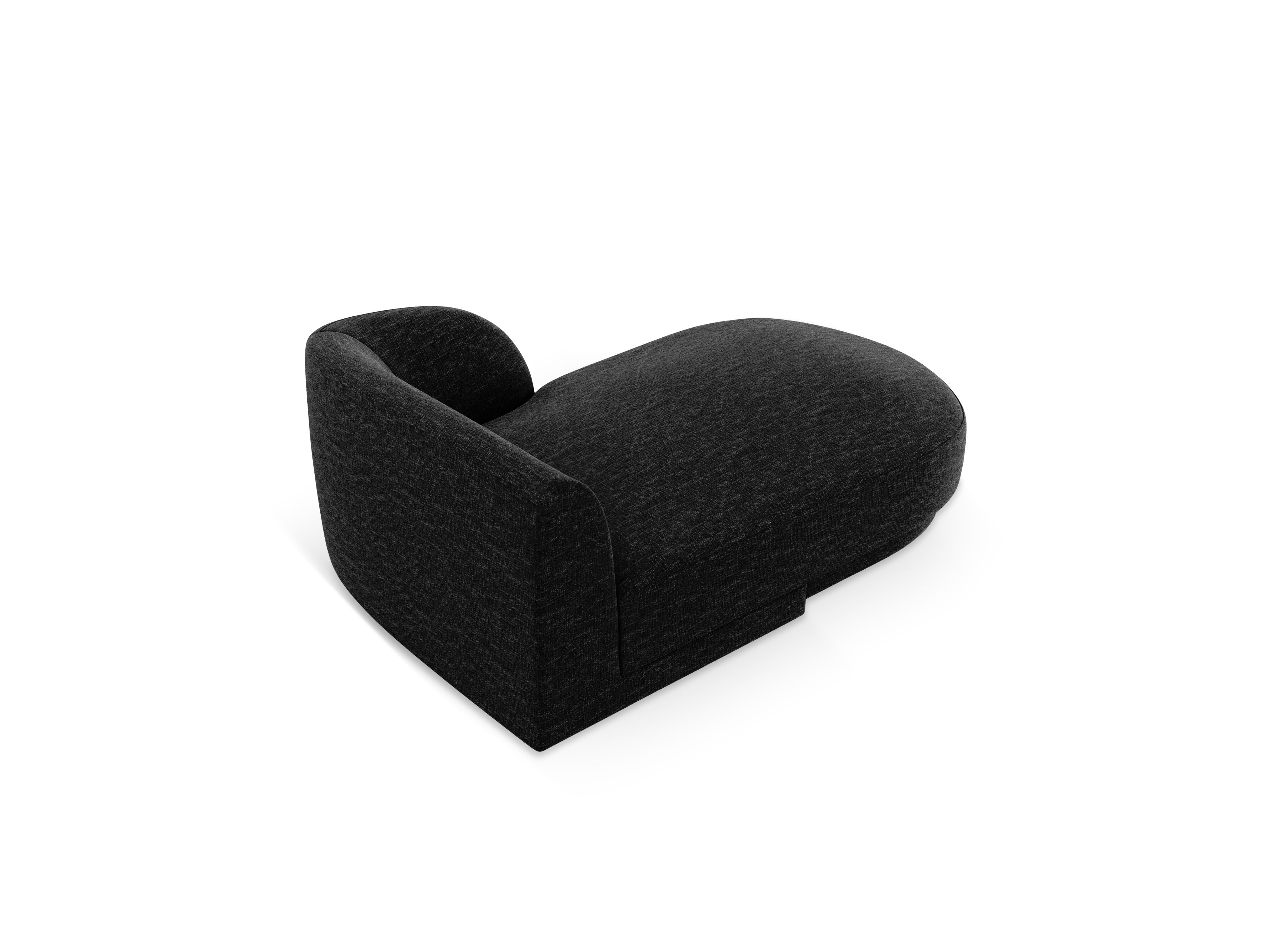 Right-facing chaise longue MILEY black chenille