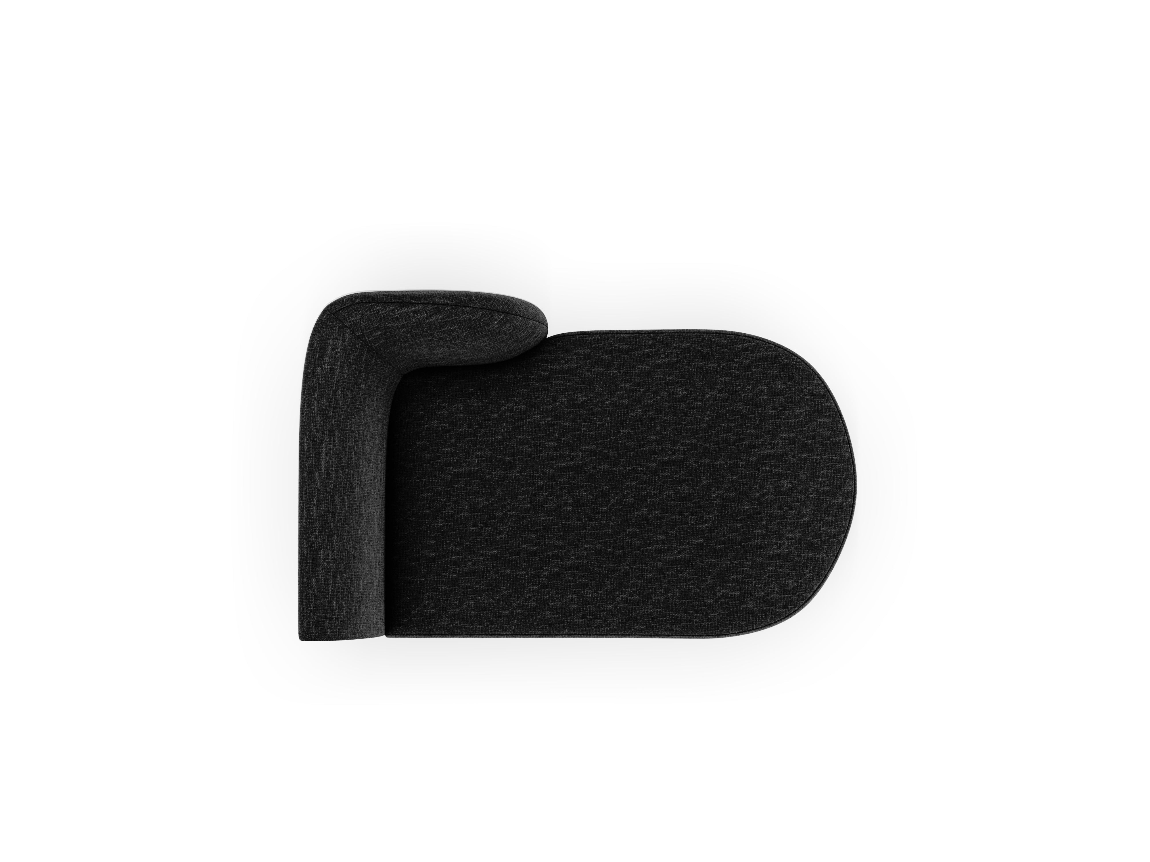 Right-facing chaise longue MILEY black chenille