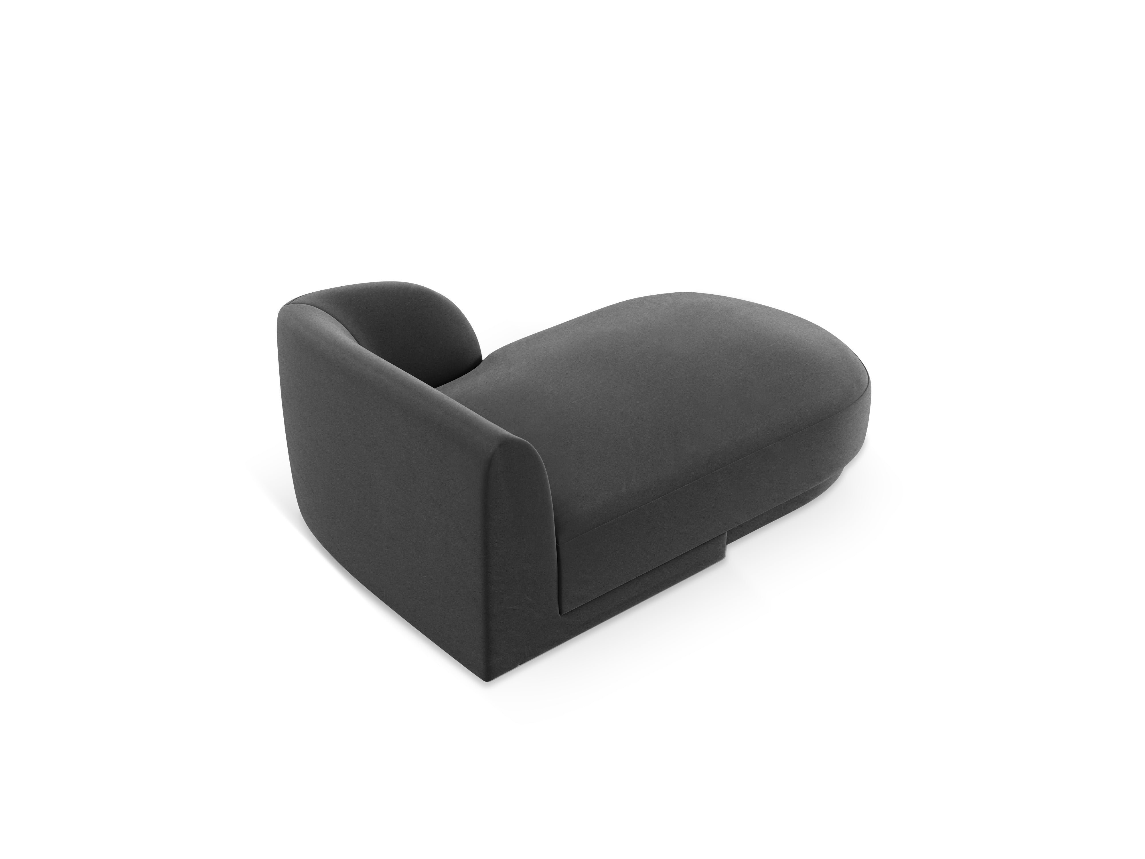 Right-facing velvet chaise longue MILEY gray