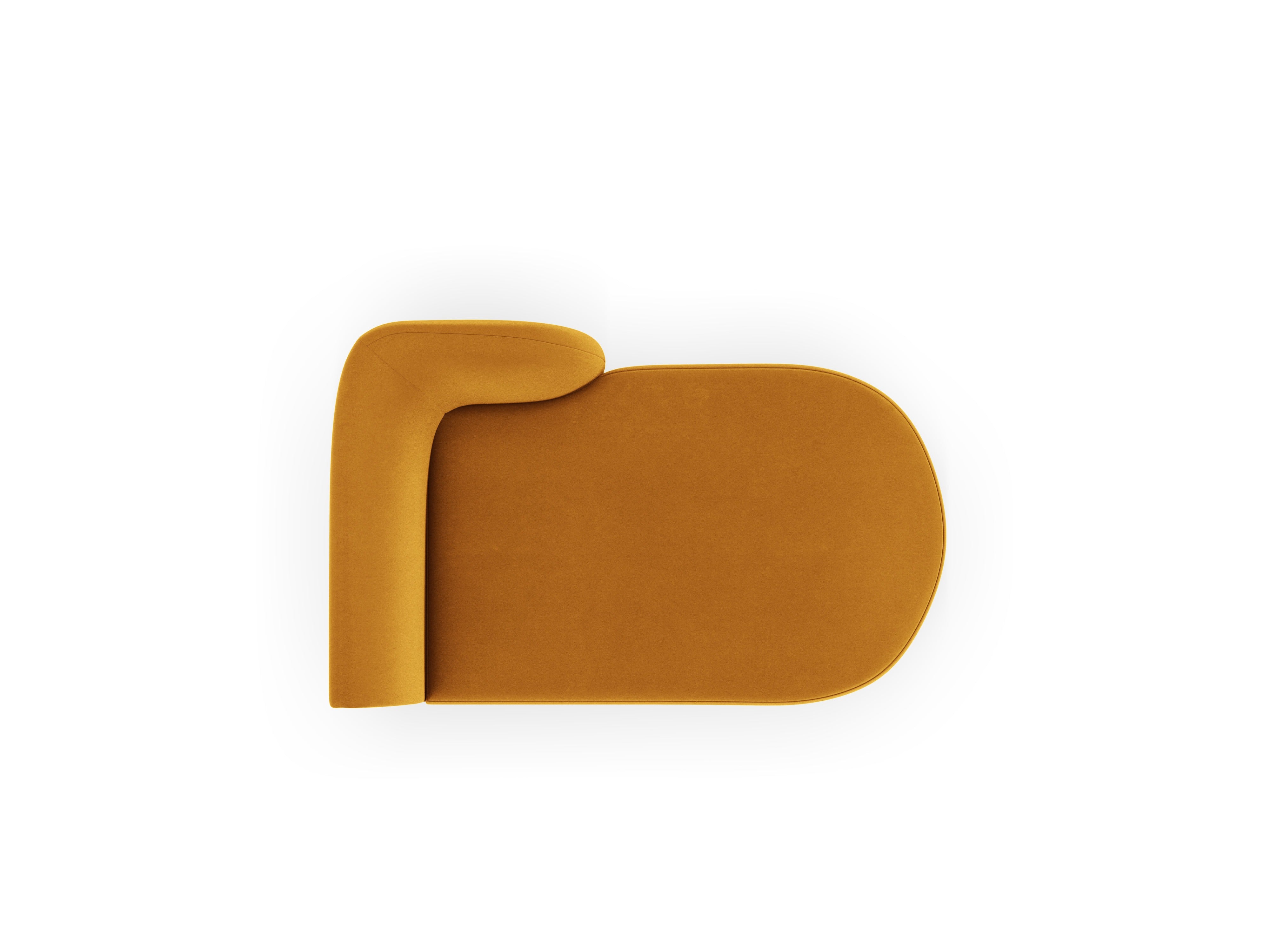 Right-facing velvet chaise longue MILEY yellow