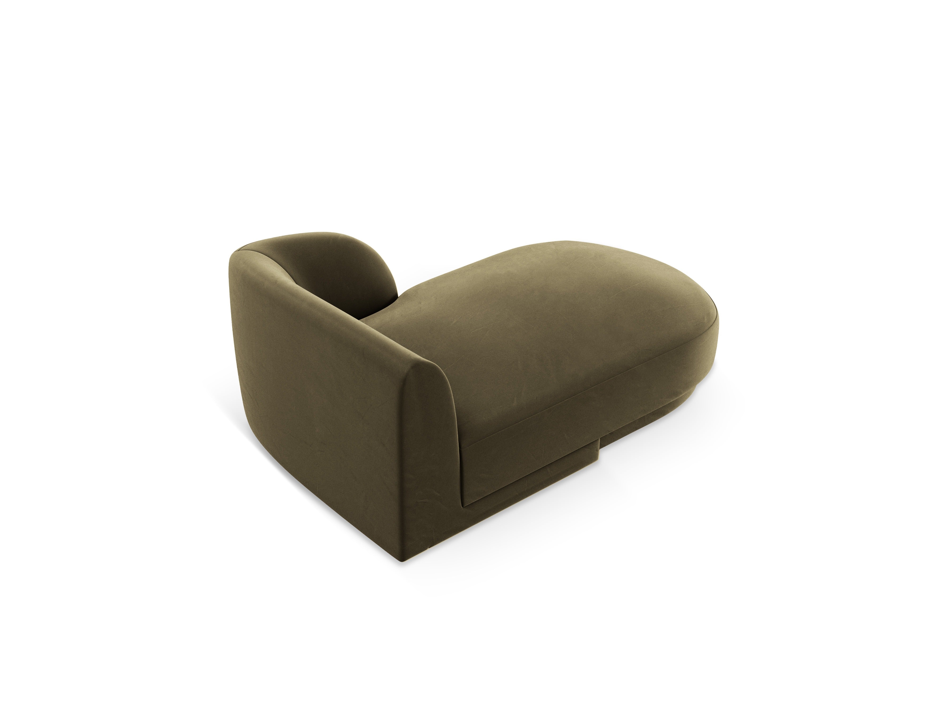 Right-facing velvet chaise longue MILEY green