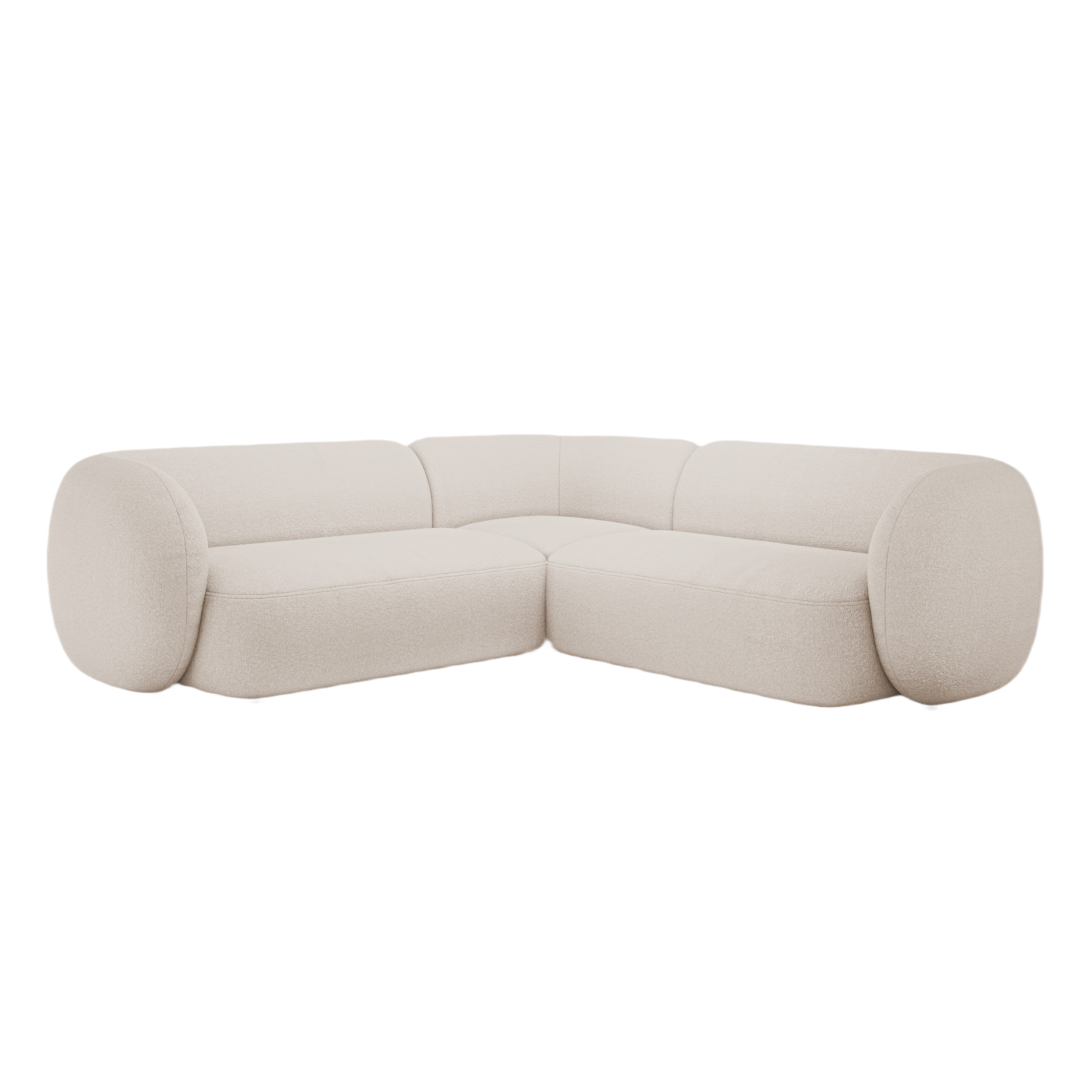 Symmetrische Eckbank KATE beige Boucle