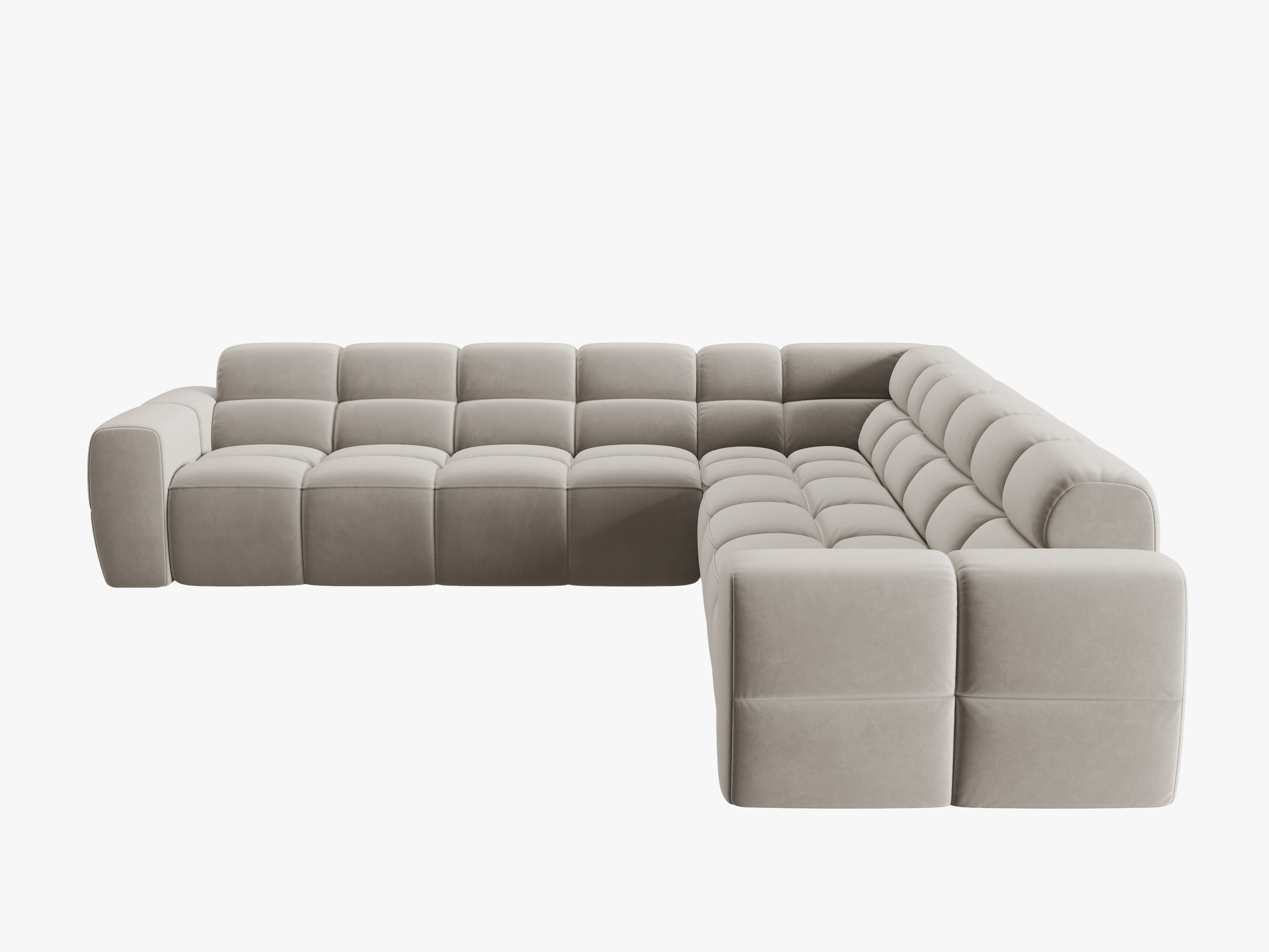 Samt-Ecksofa symmetrisch LISA hellbeige