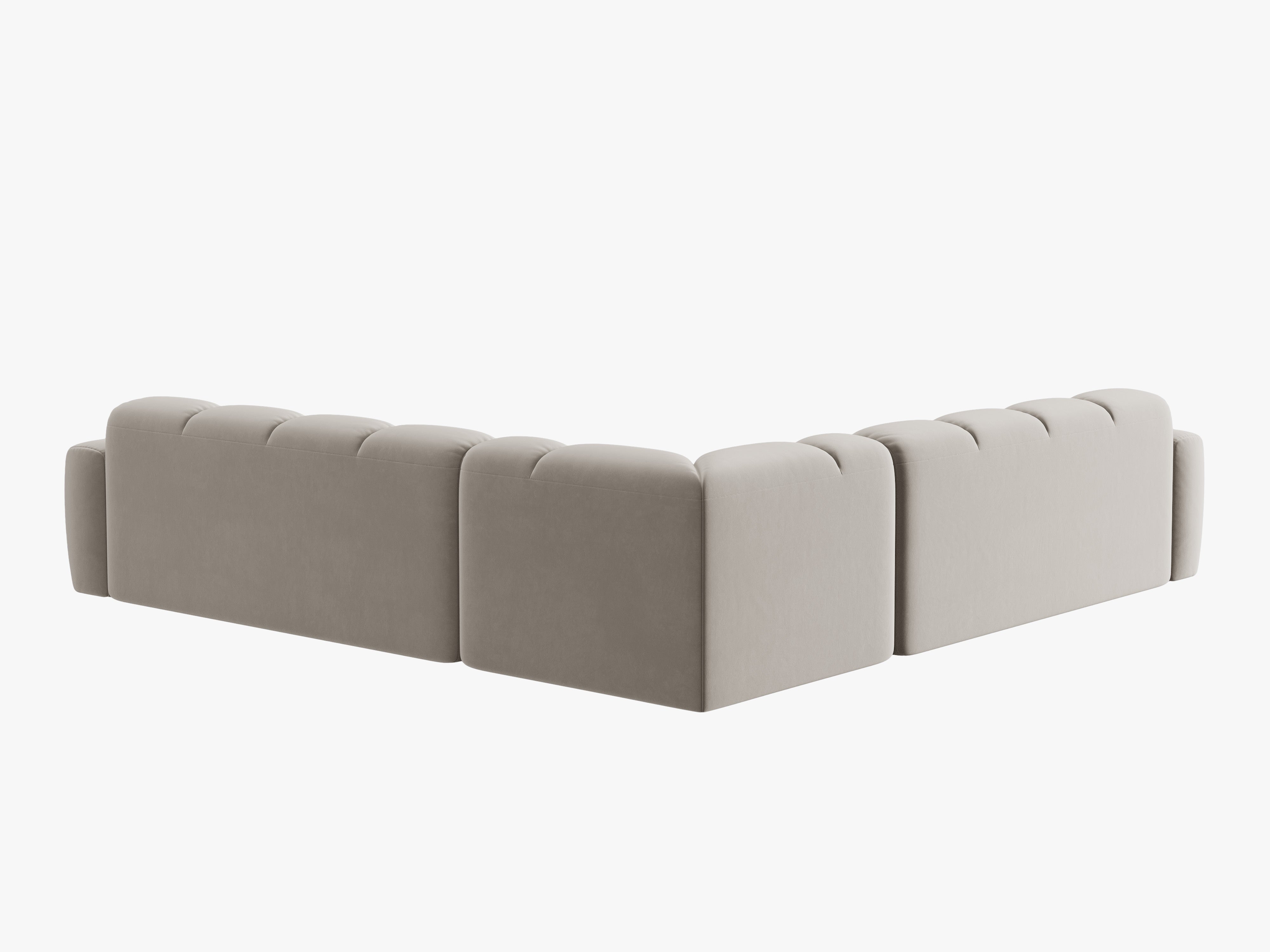 Samt-Ecksofa symmetrisch LISA hellbeige