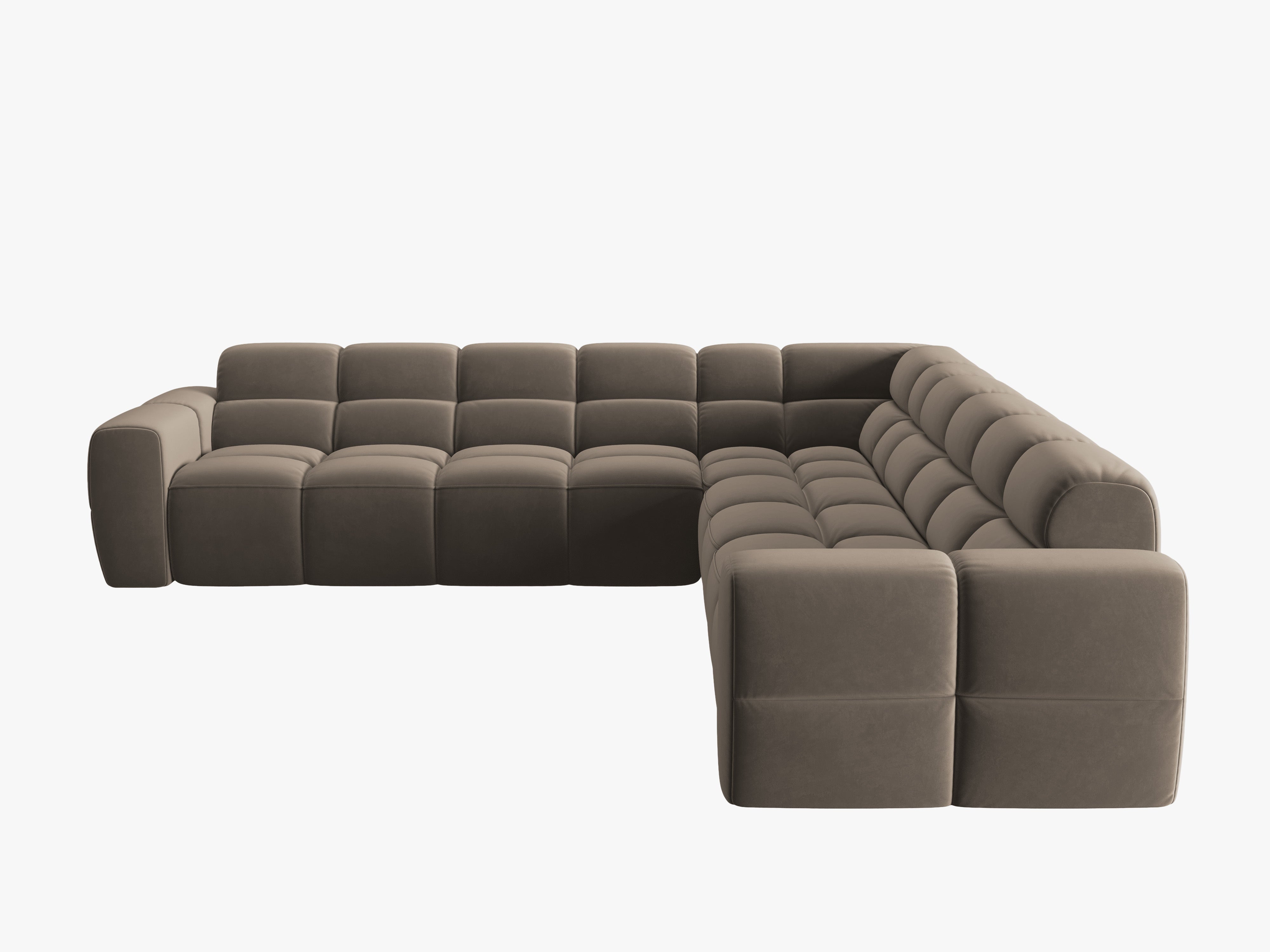 Samt-Ecksofa symmetrisch LISA hellbraun