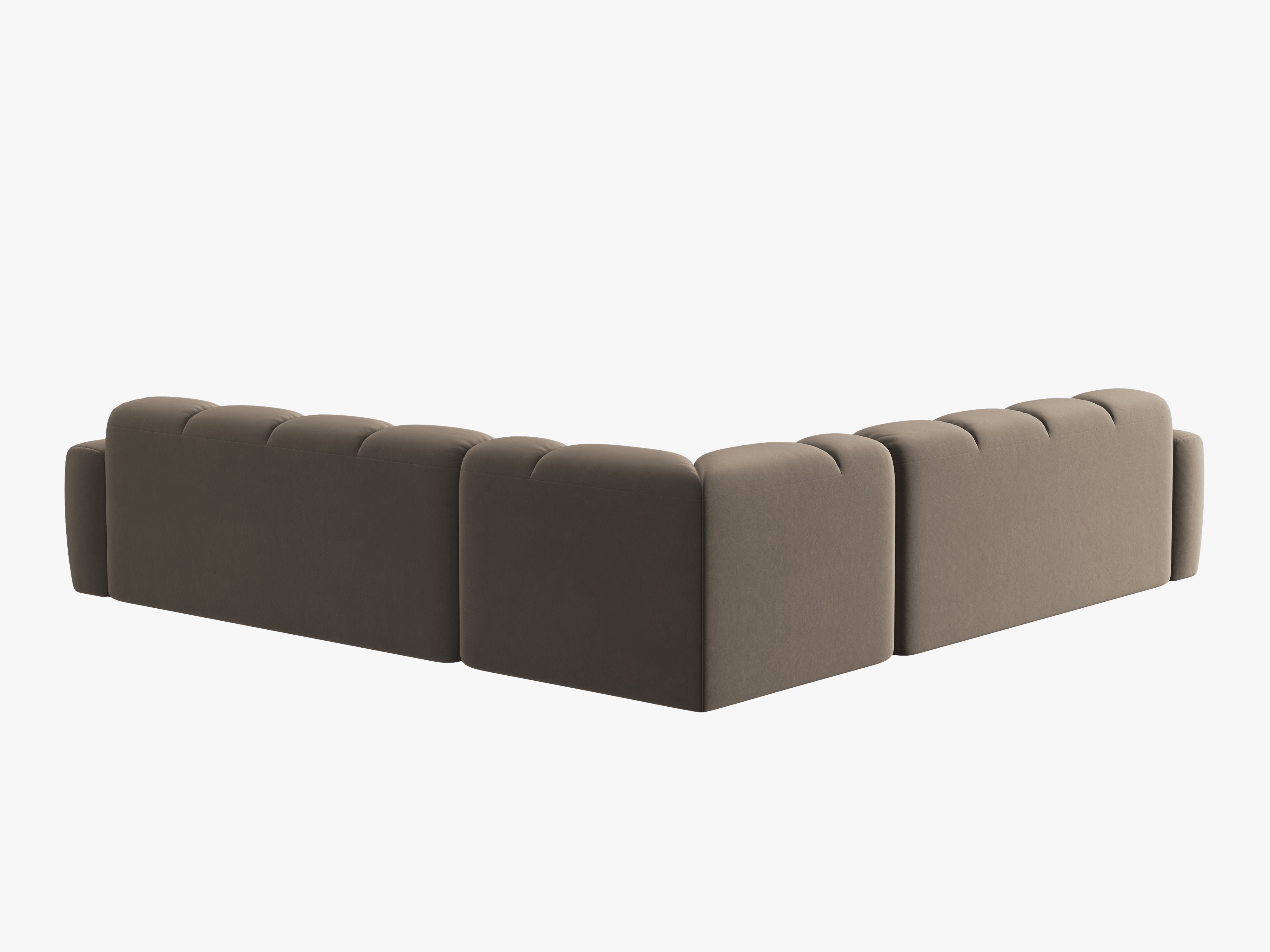Samt-Ecksofa symmetrisch LISA hellbraun