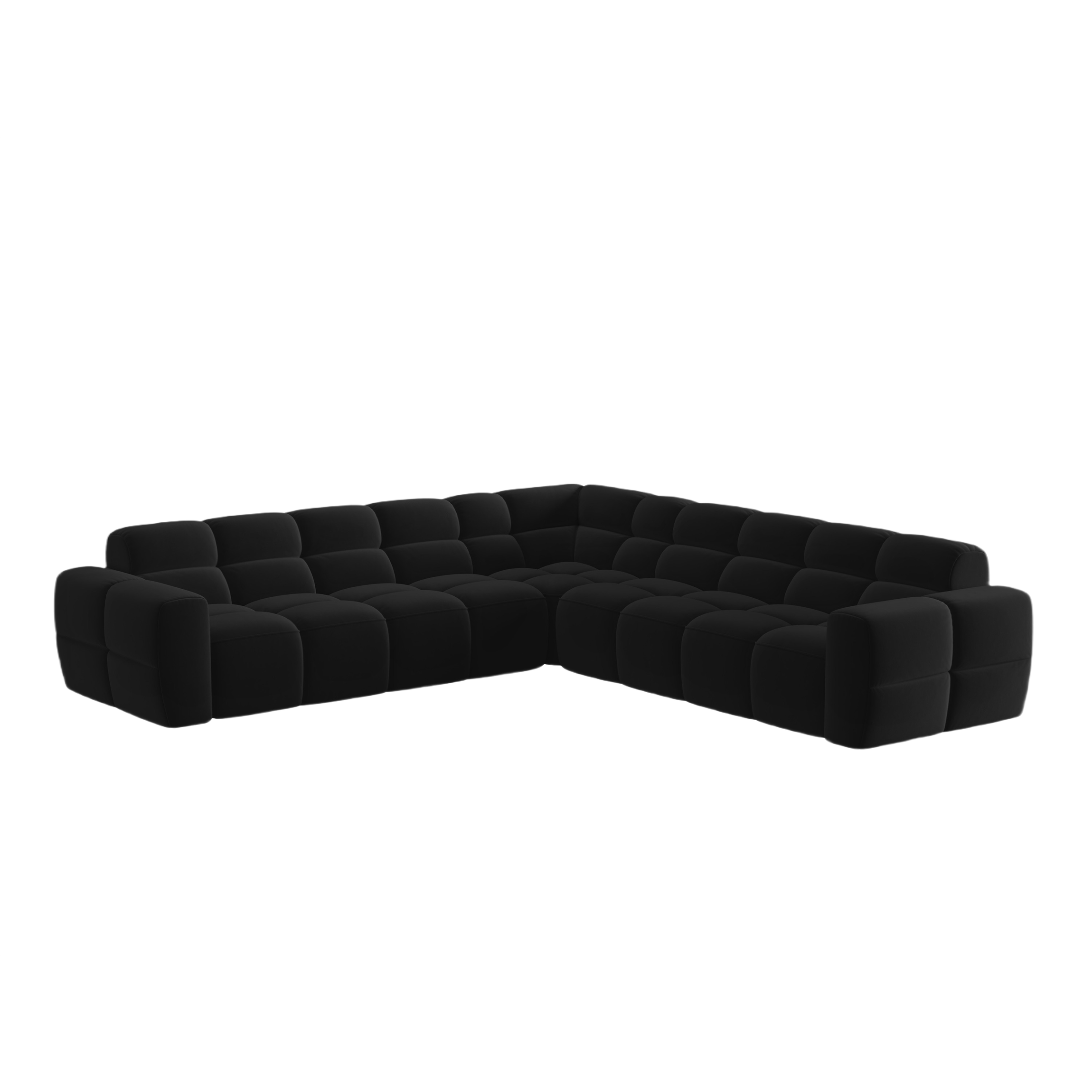 Symmetrische Samt-Eckcouch LISA schwarz