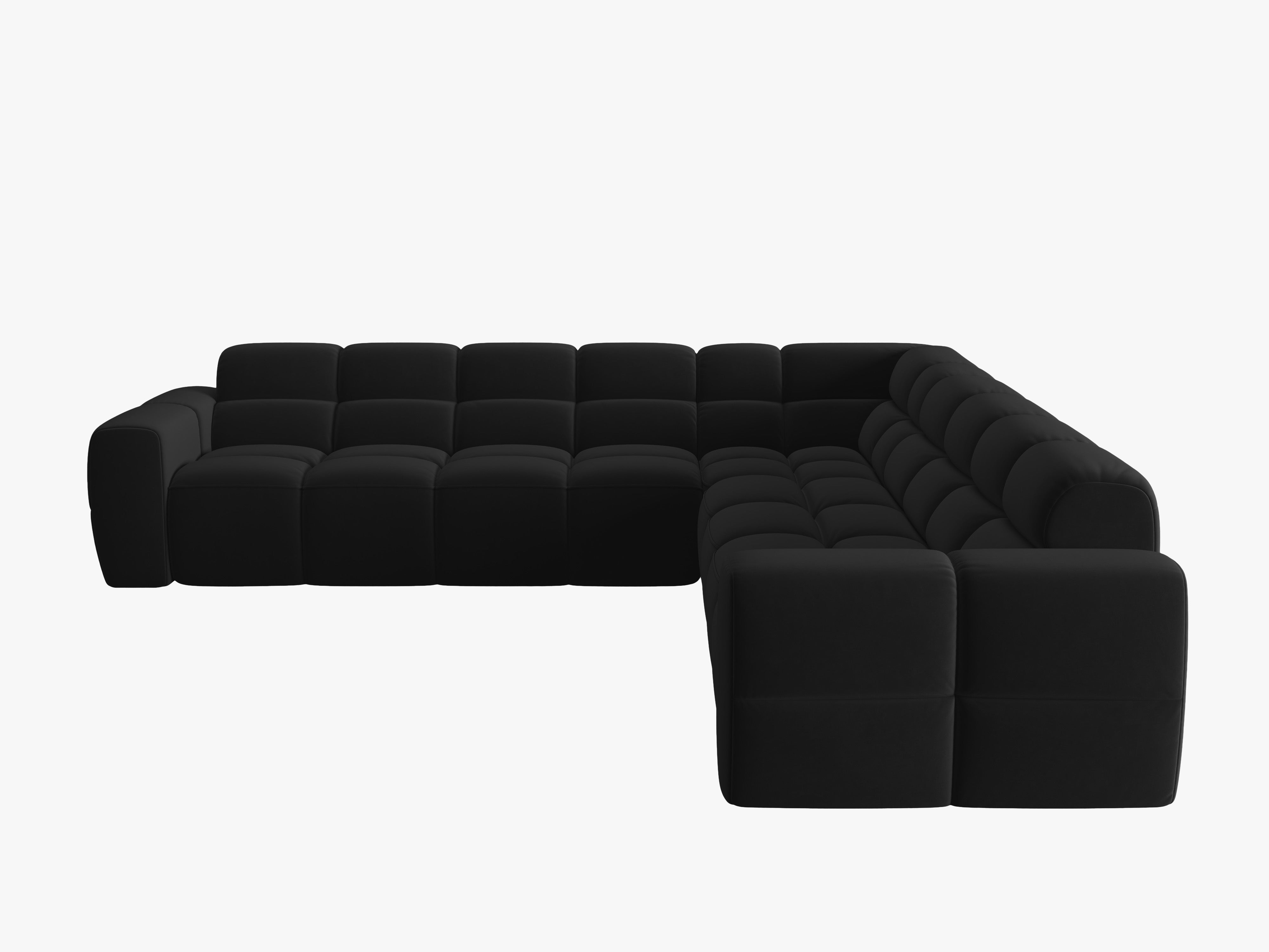Symmetrische Samt-Eckcouch LISA schwarz