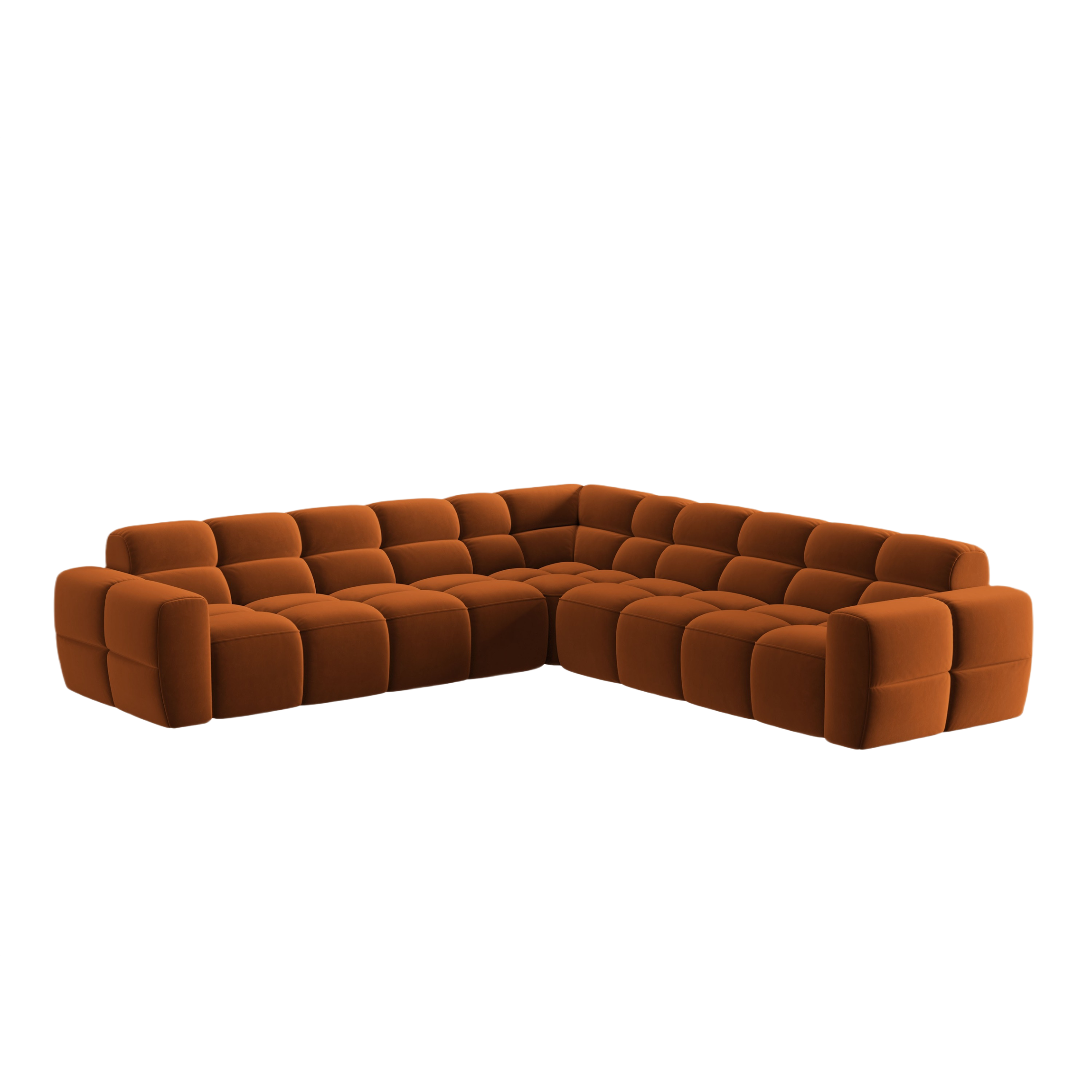 Samt-Ecksofa symmetrisch LISA terrakotta