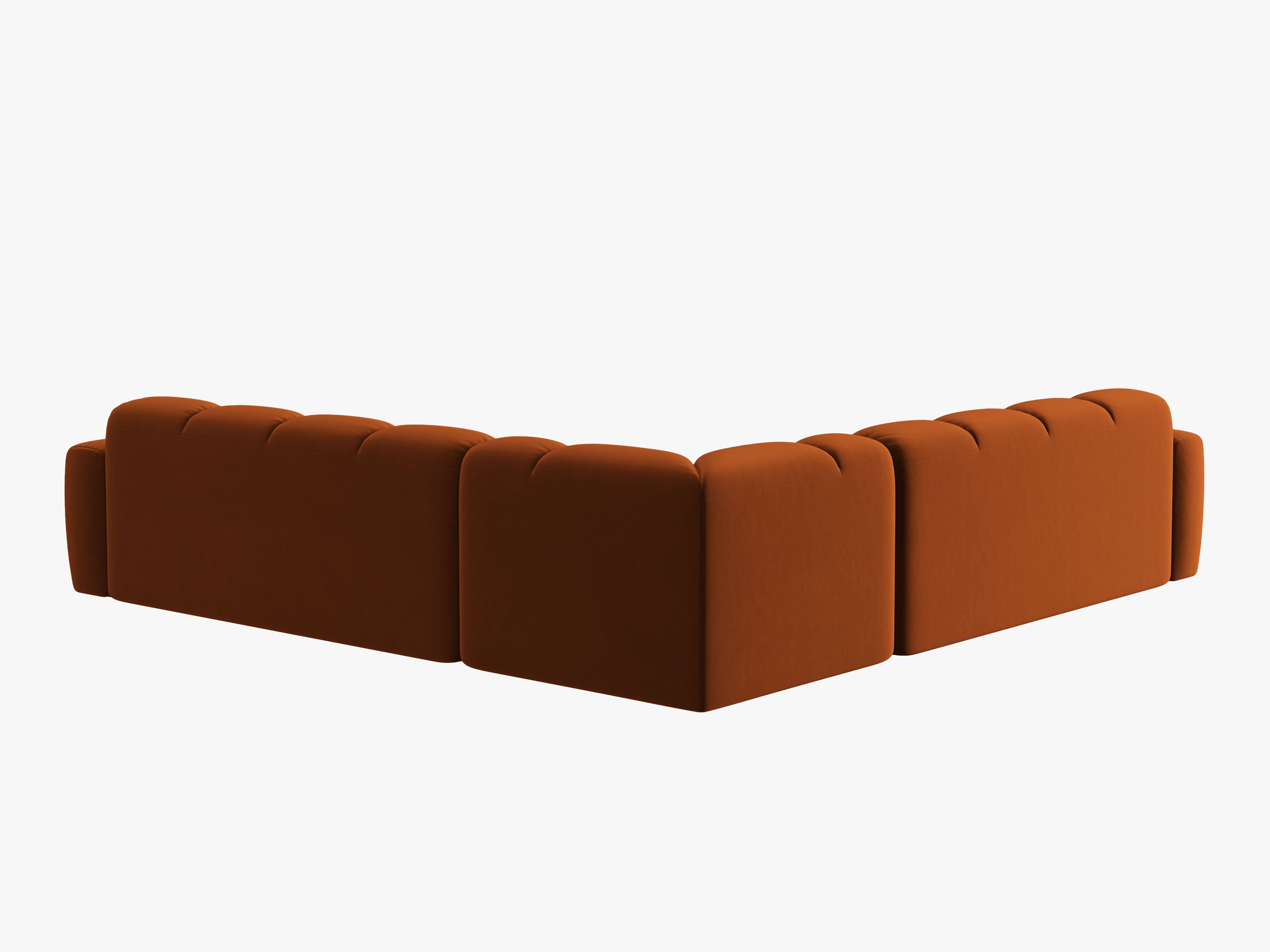 Samt-Ecksofa symmetrisch LISA terrakotta
