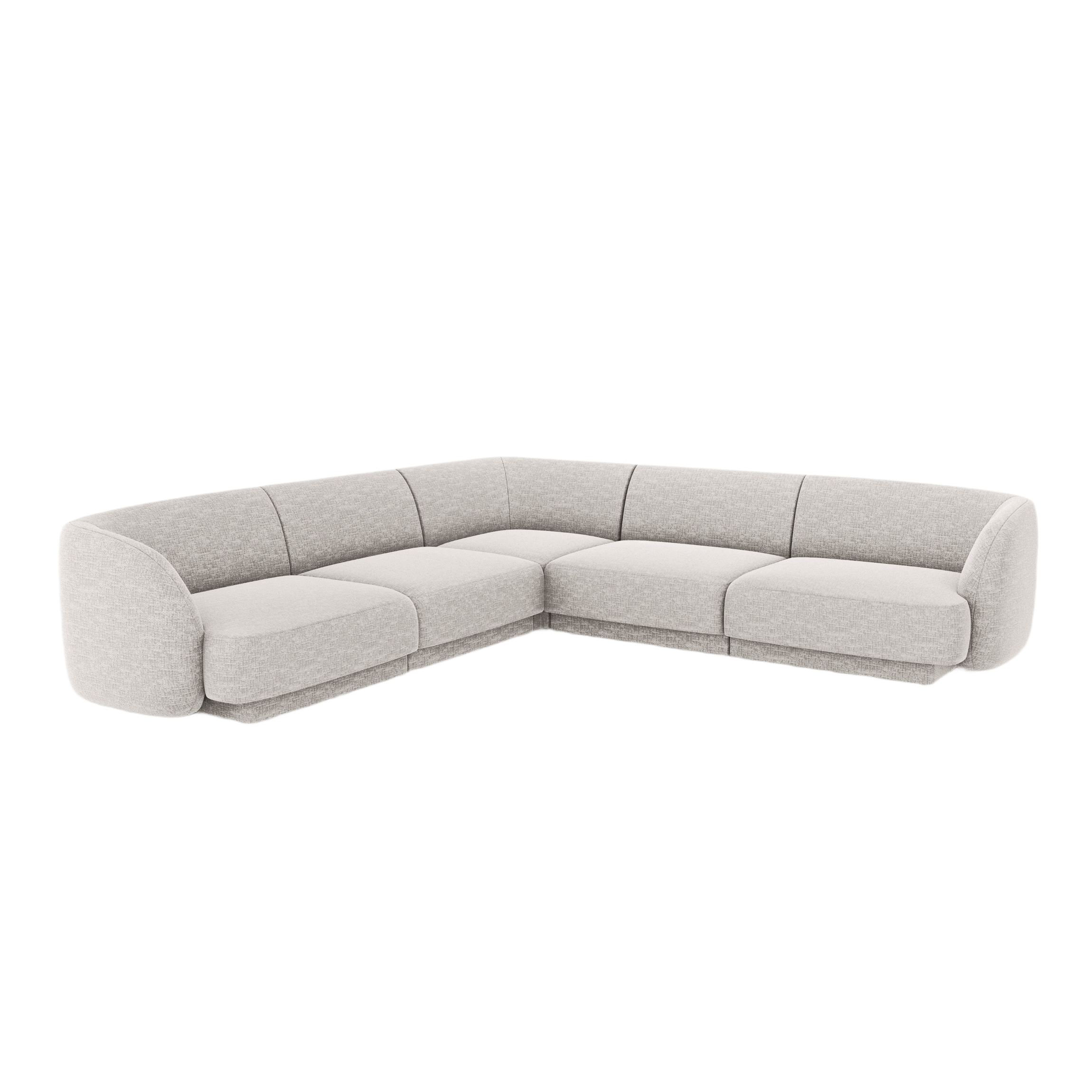 Symmetrische 5-Sitzer-Eckcouch MILEY graues Chenille