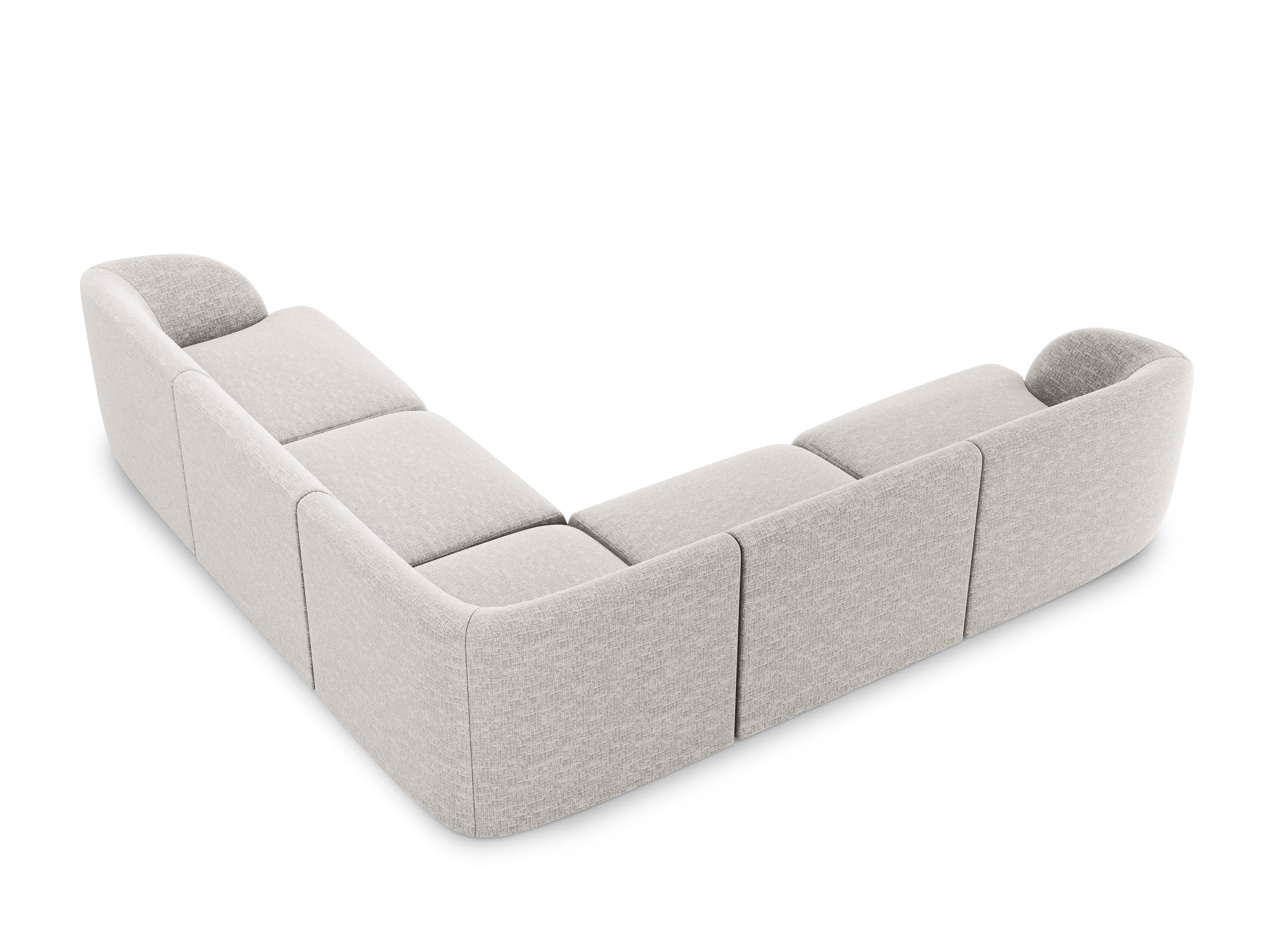 Symmetrische 5-Sitzer-Eckcouch MILEY graues Chenille