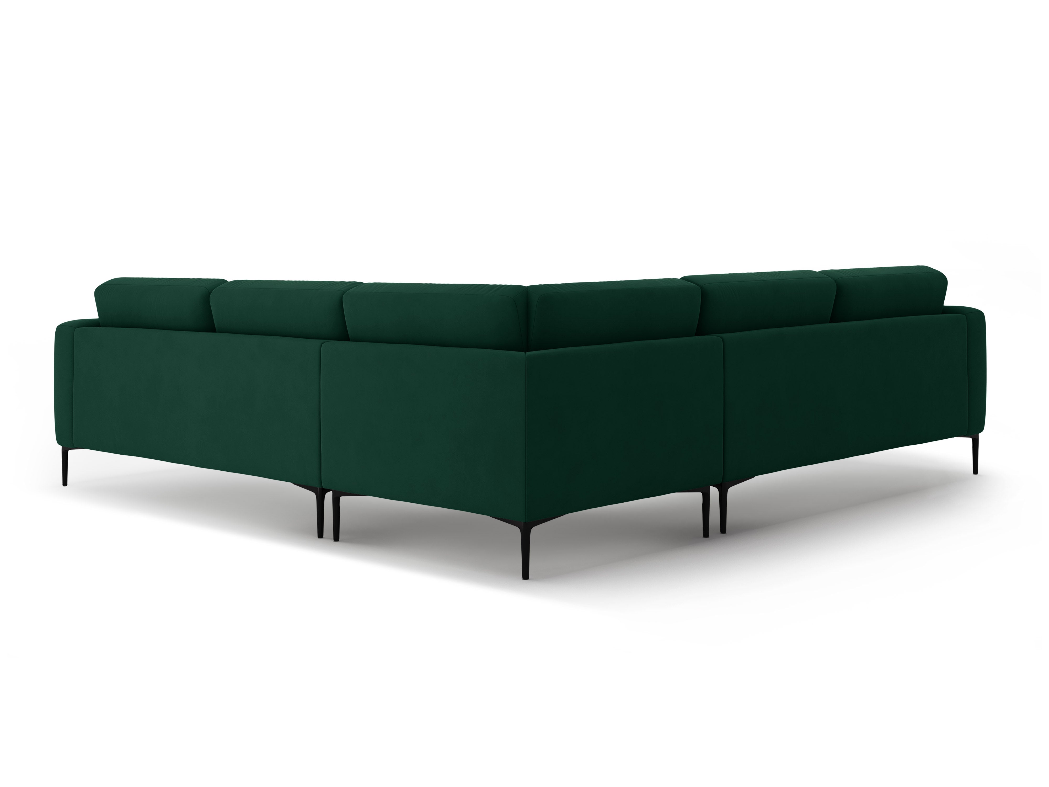 Symmetrical velvet corner sofa BEMY bottle green