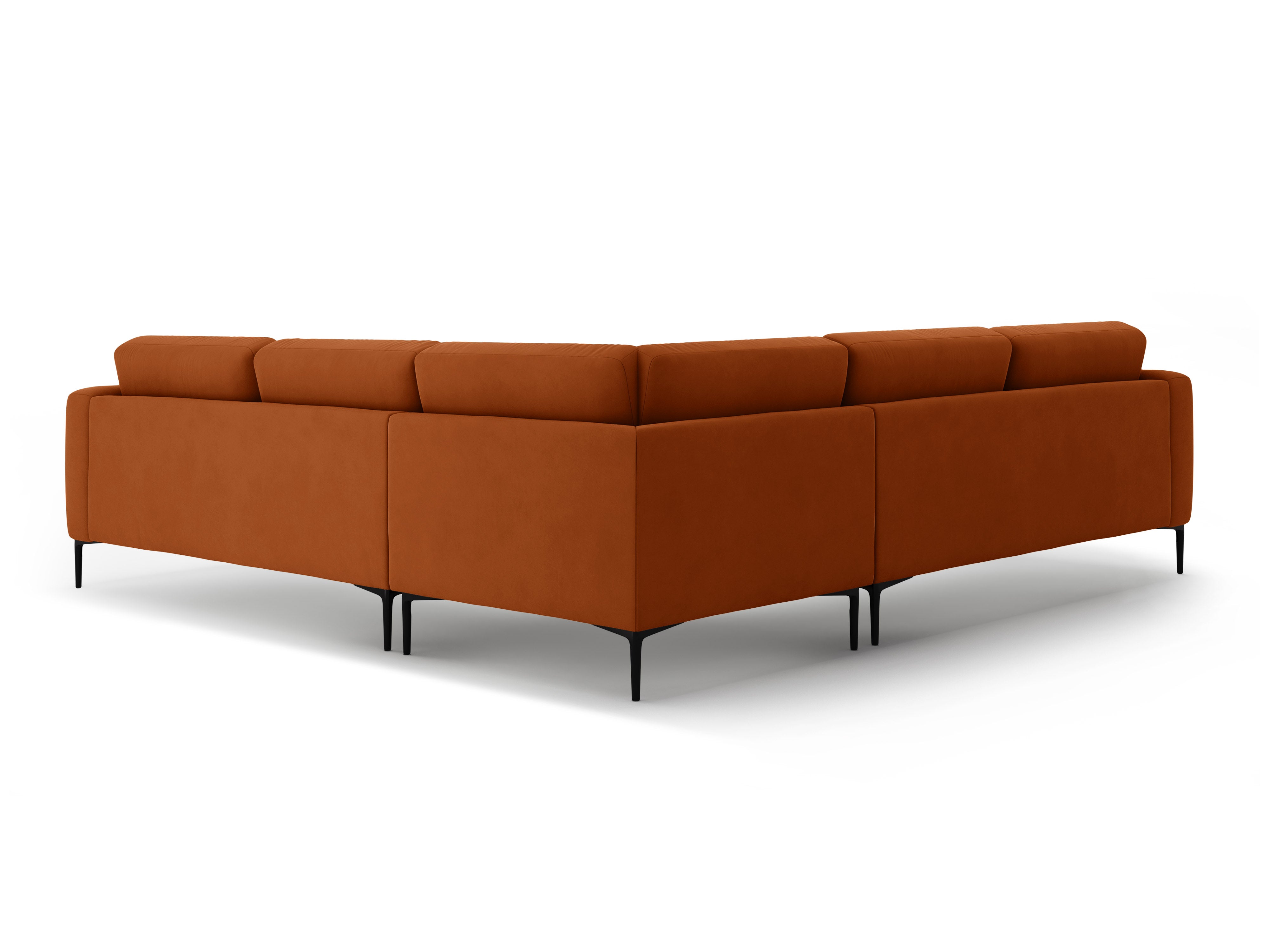 Symmetrical velvet corner sofa BEMY terracotta
