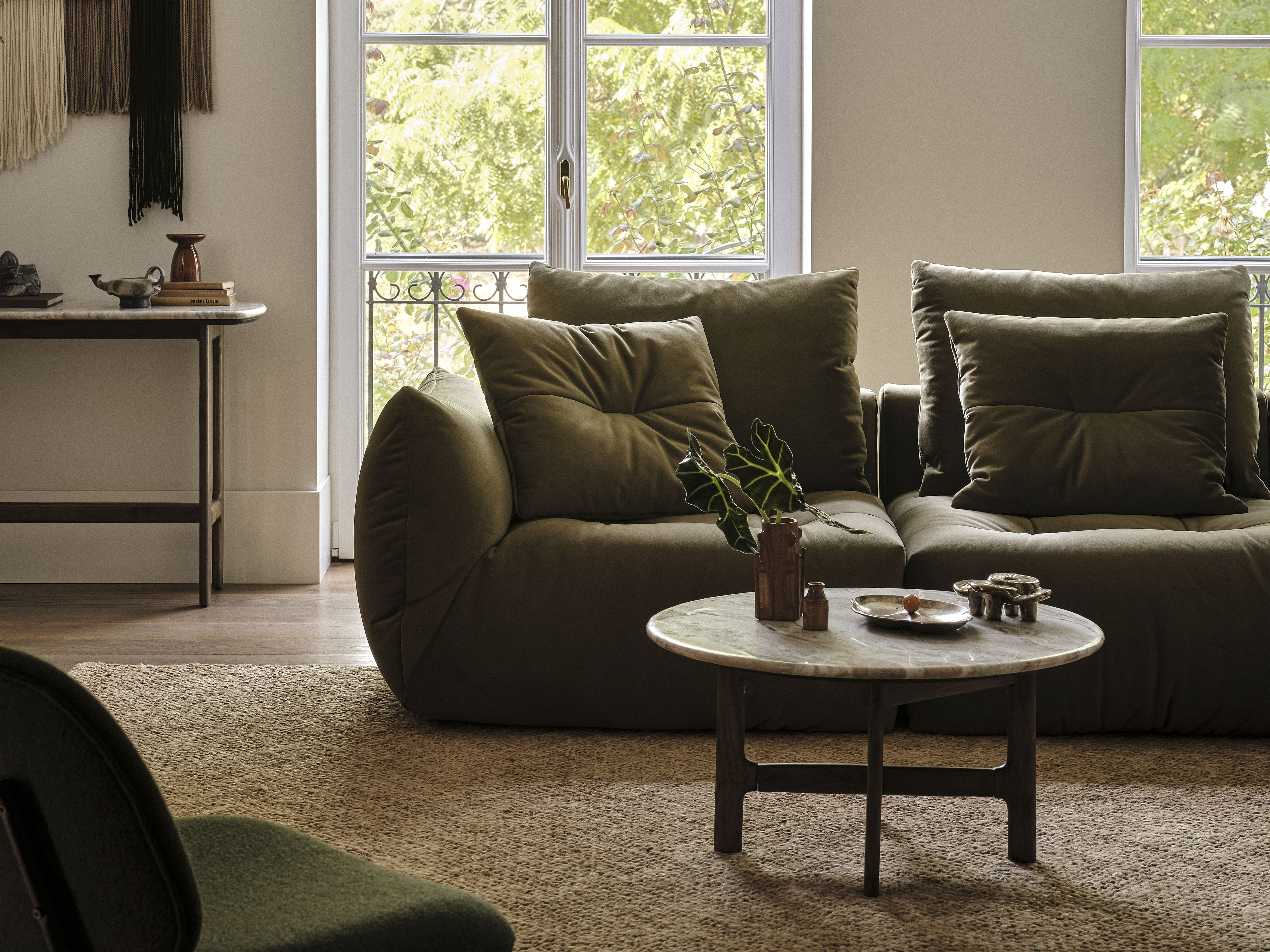 Velvet Modular Right Corner Sofa, "Bloom", 3 Seats, Sand, 316x216x95
Made in Europe