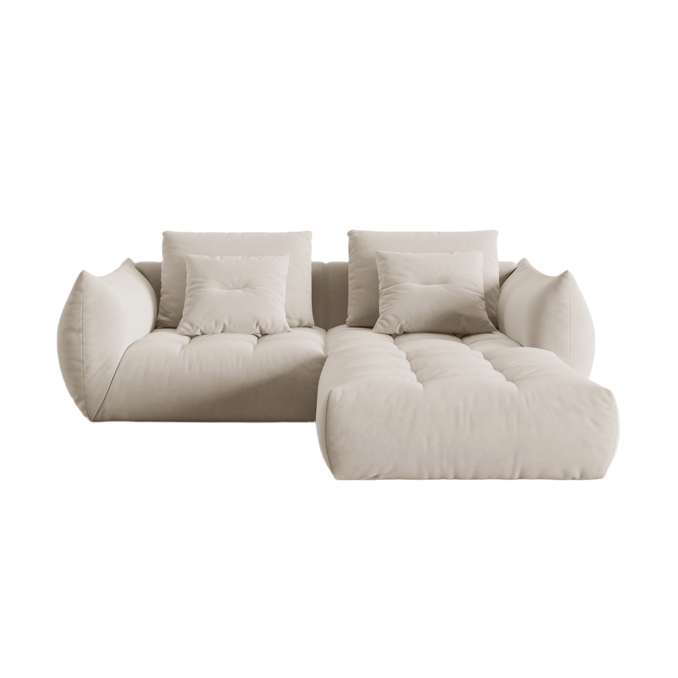 Velvet Modular Sofa, "Bloom", 3 Sitze, Ecru, 232x216x95
In Europa gemacht